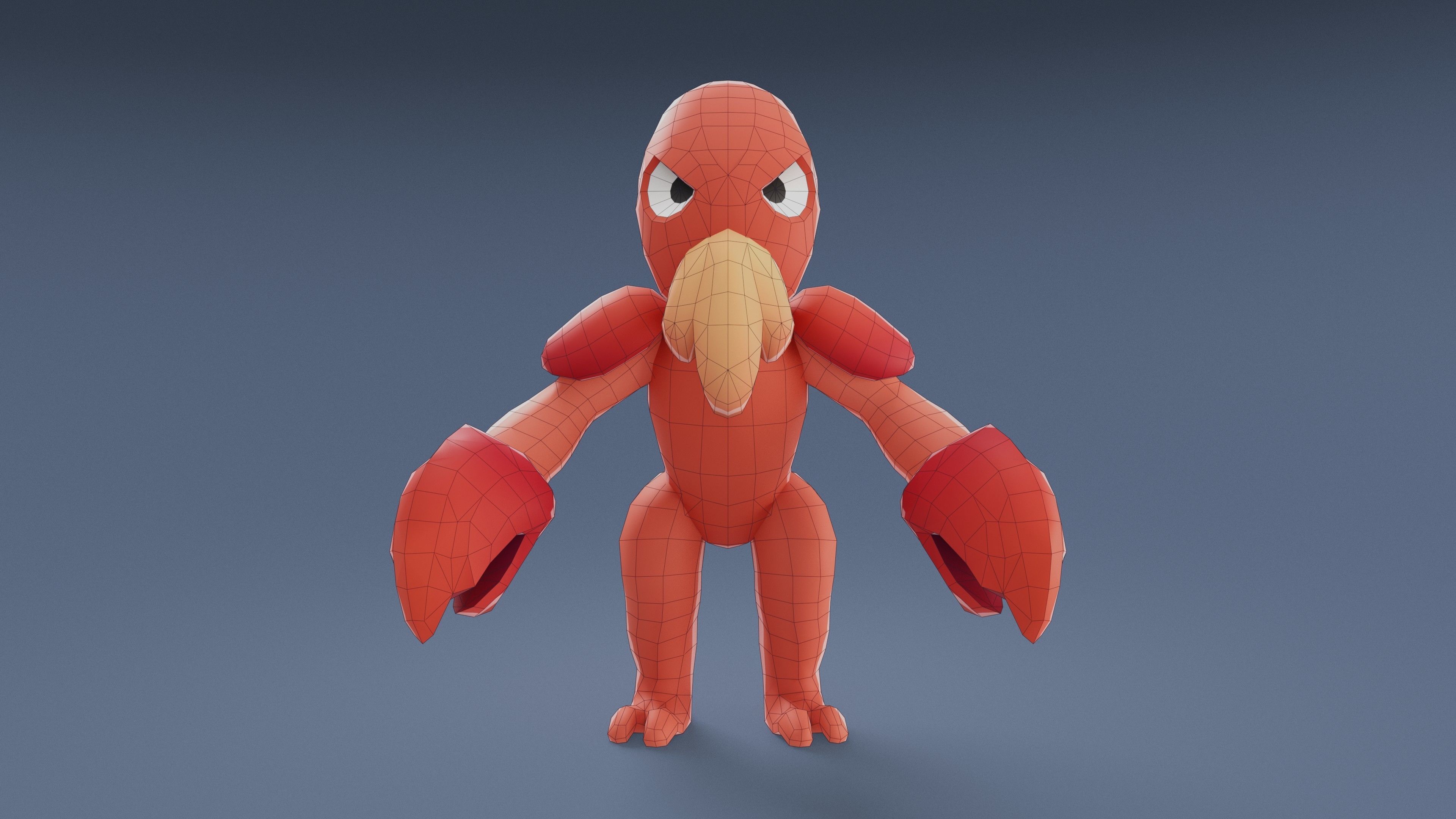 Cartoon Characters - Big Lobster Warrior Low-poly 3D model_22