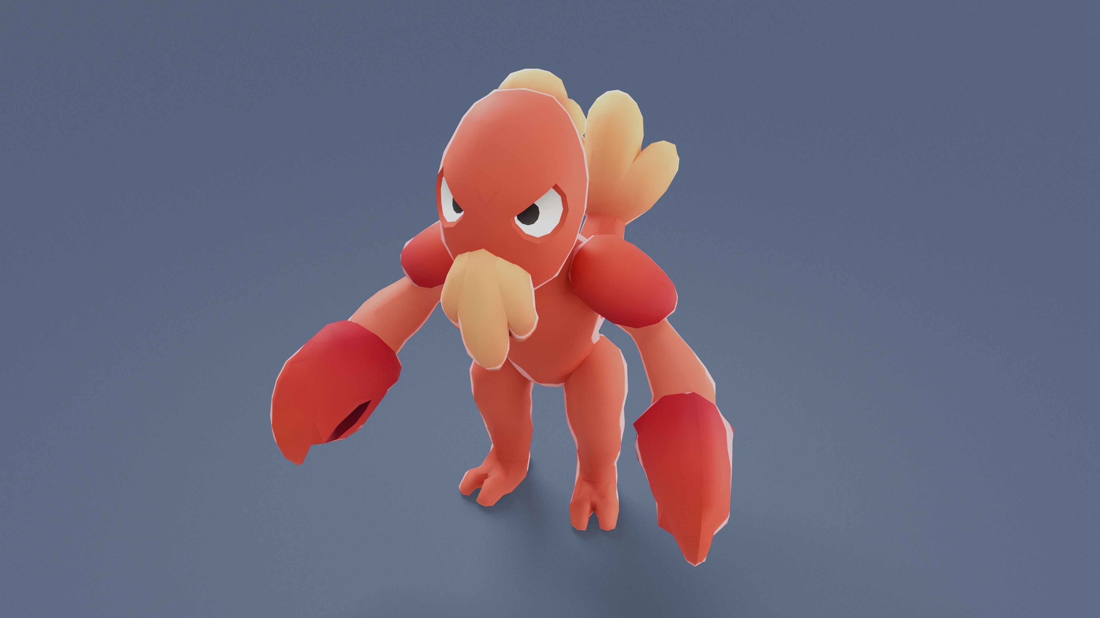 Cartoon Characters - Big Lobster Warrior Low-poly 3D model_2
