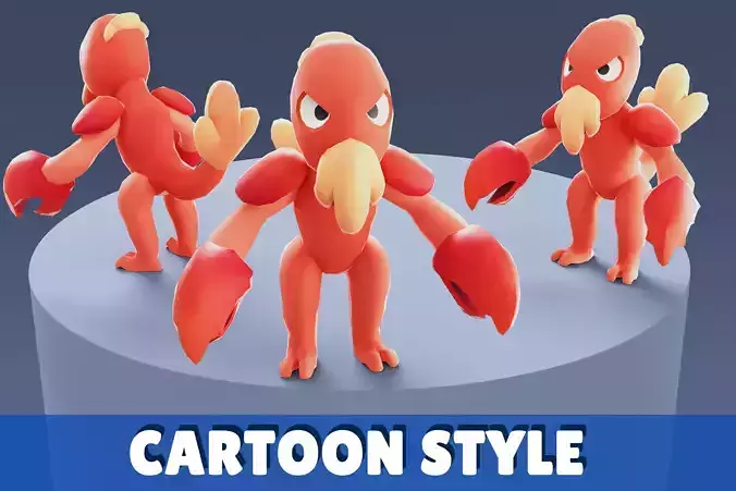 Cartoon Characters - Big Lobster Warrior Low-poly 3D model Cartoon Characters - Big Lobster Warrior Low-poly 3D model