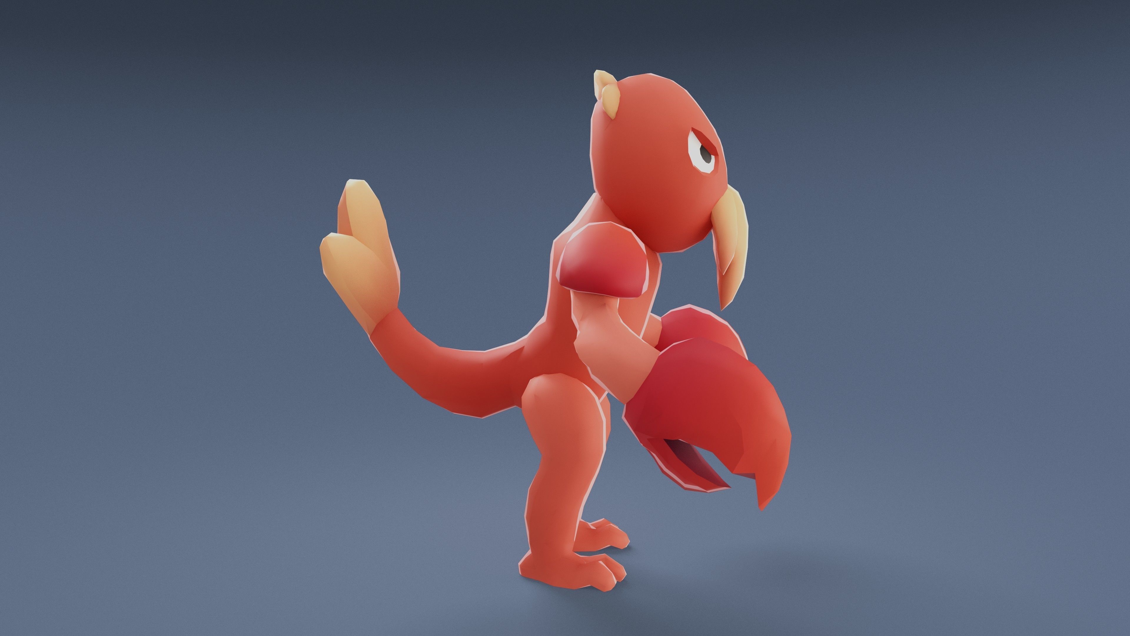 Cartoon Characters - Big Lobster Warrior Low-poly 3D model_10