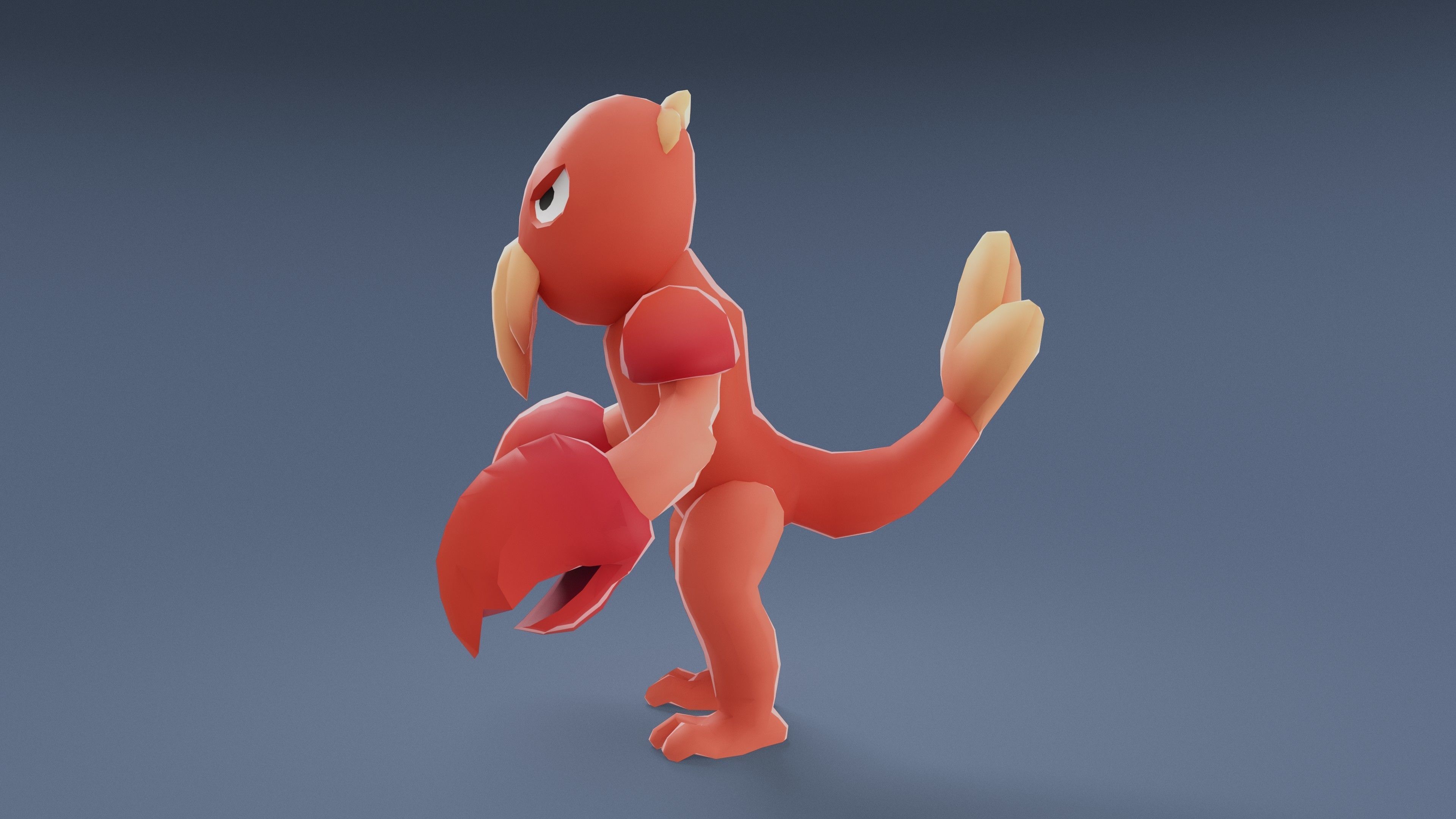 Cartoon Characters - Big Lobster Warrior Low-poly 3D model_8