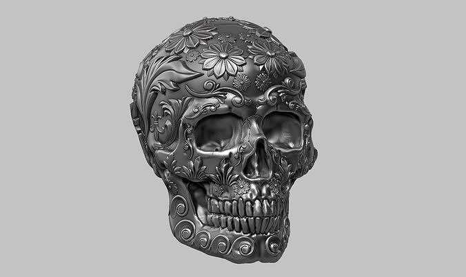 Ornament skull a11 3d print model  3D print model