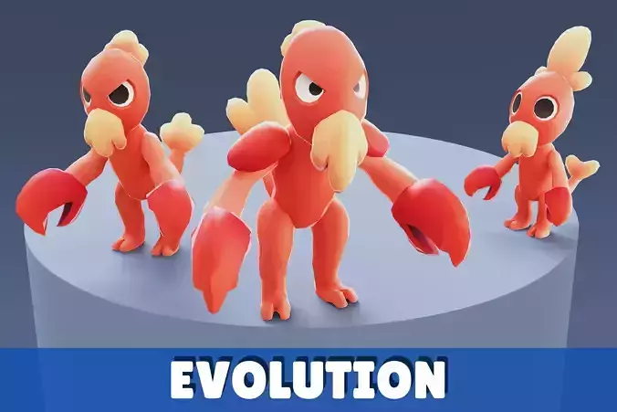 Cartoon Characters - Evolution Lobster Warrior