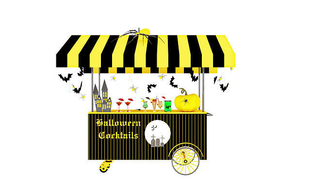 Halloween Juice Cart Low-poly 3D model
