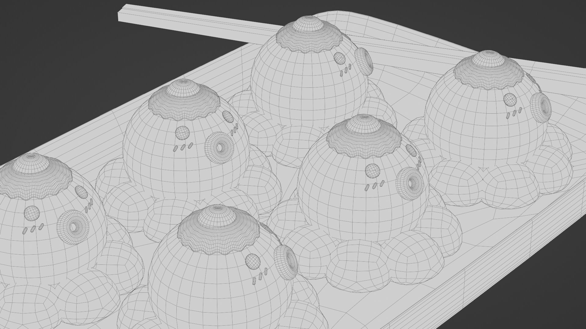Minimal Cartoon Takoyaki Set 3D model_16
