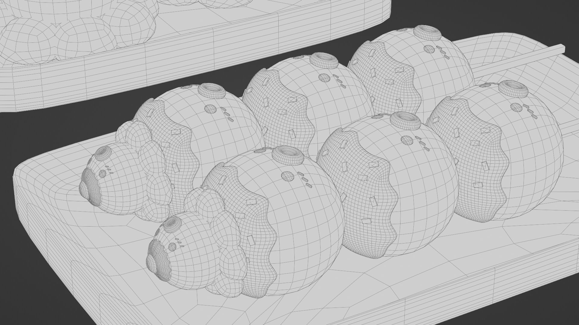 Minimal Cartoon Takoyaki Set 3D model_17