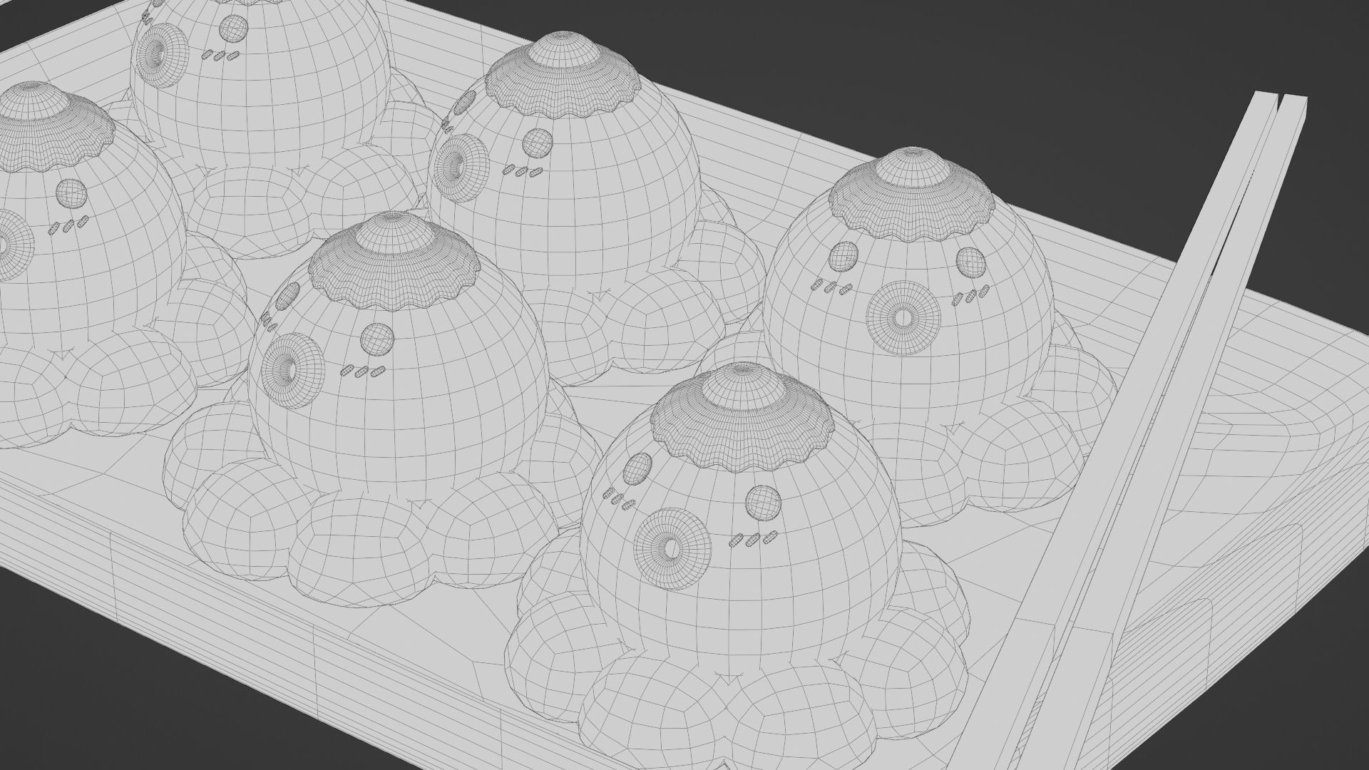 Minimal Cartoon Takoyaki Set 3D model_15
