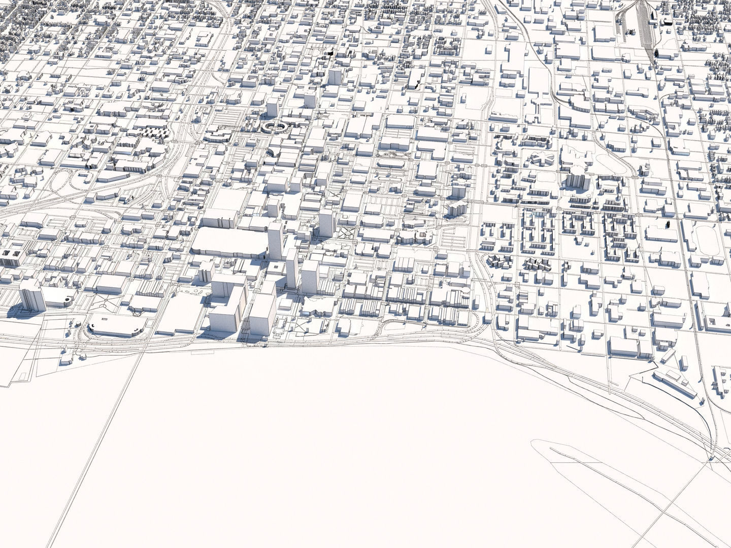 Louisville Kentucky USA 30x30km 3D City Map 3D model_11