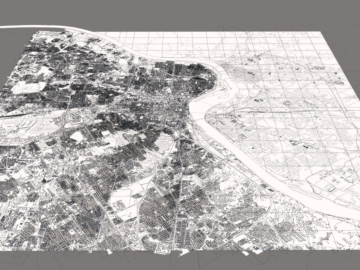 Louisville Kentucky USA 30x30km 3D City Map 3D model_15