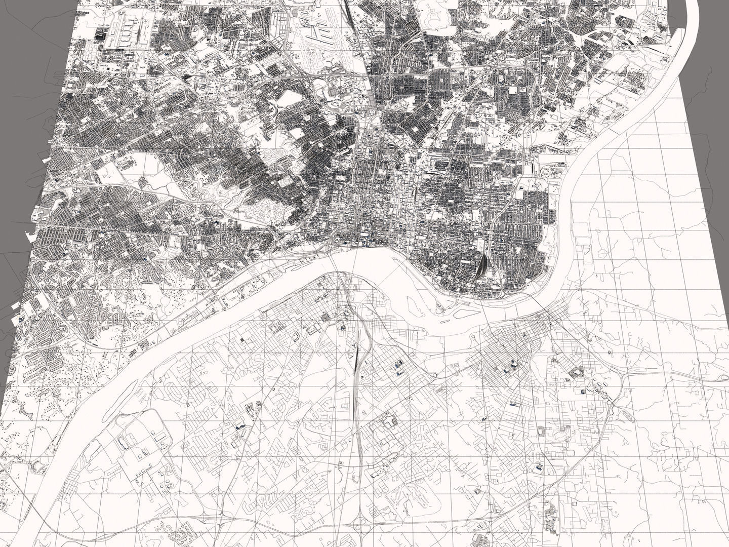 Louisville Kentucky USA 30x30km 3D City Map 3D model_14