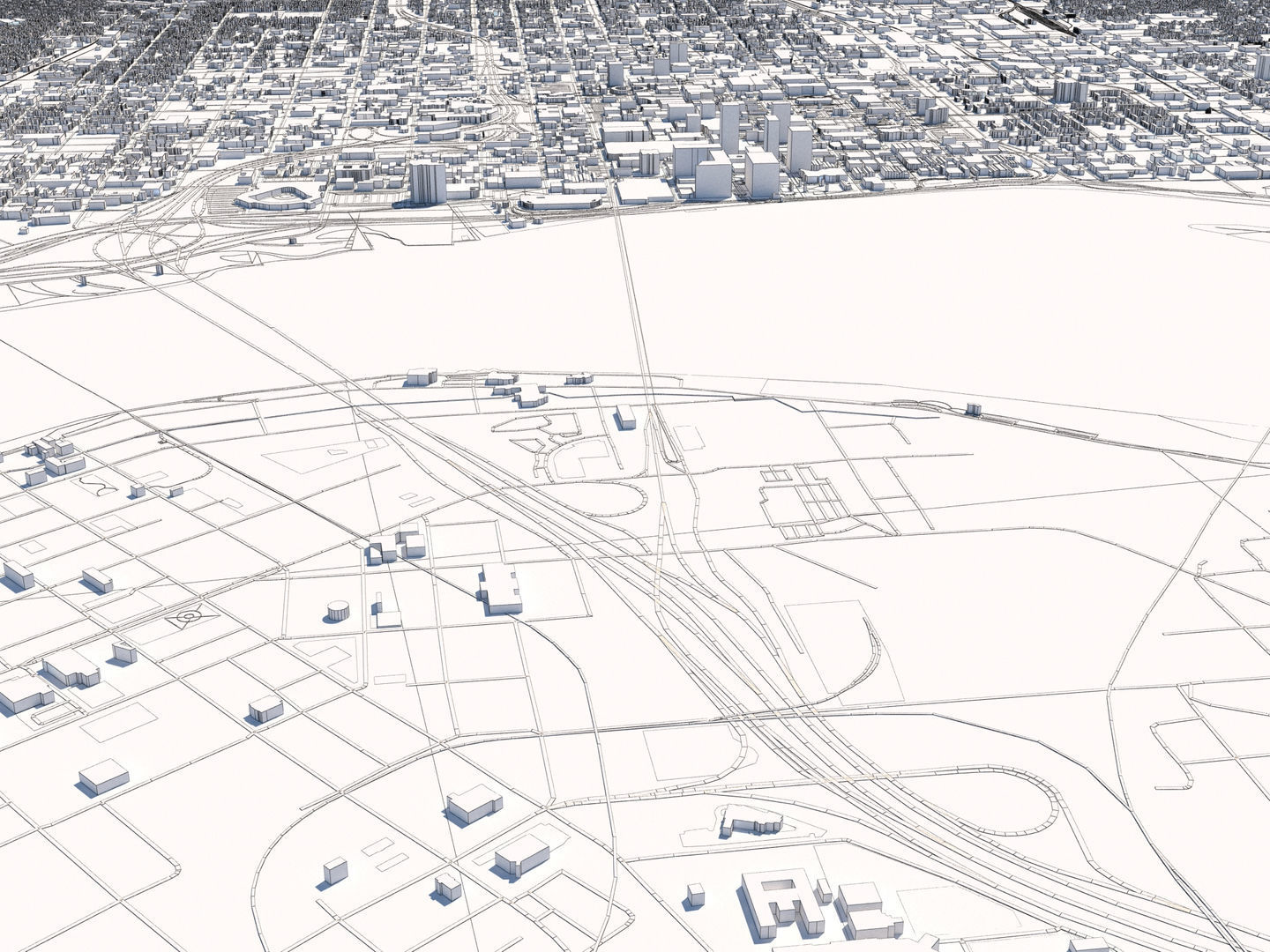 Louisville Kentucky USA 30x30km 3D City Map 3D model_19