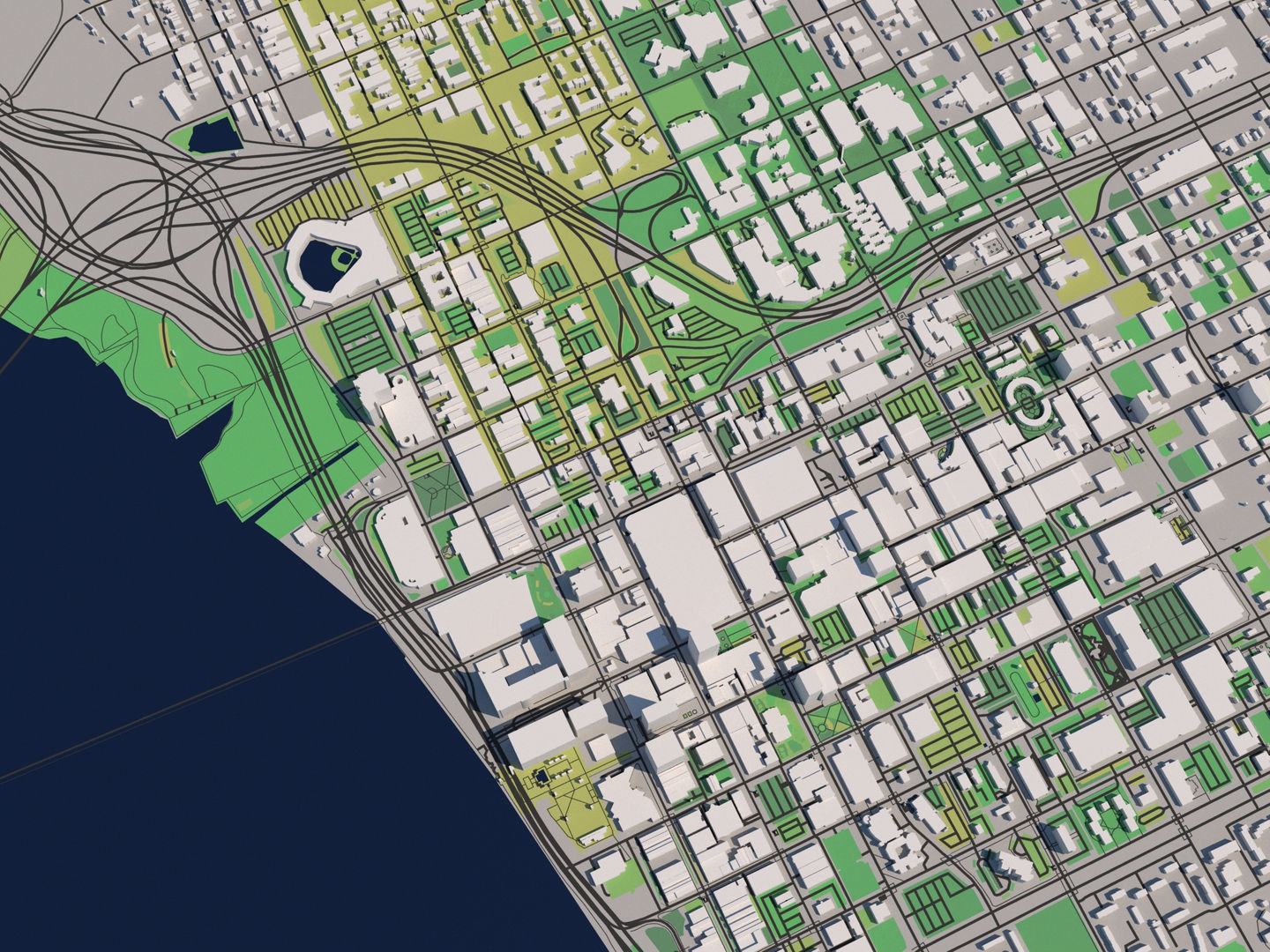 Louisville Kentucky USA 30x30km 3D City Map 3D model_5