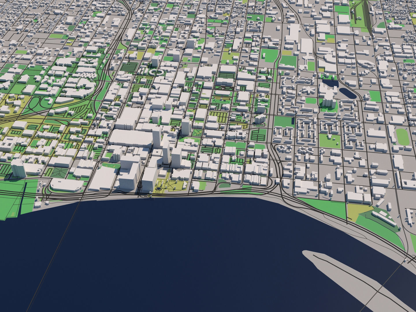 Louisville Kentucky USA 30x30km 3D City Map 3D model_1