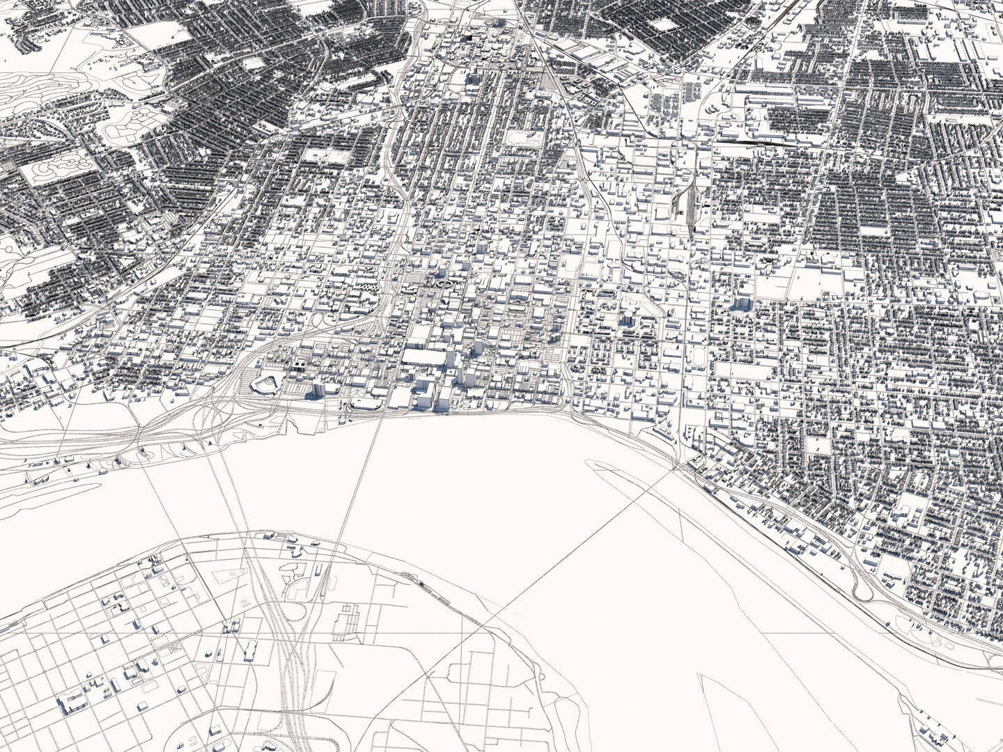 Louisville Kentucky USA 30x30km 3D City Map 3D model_12