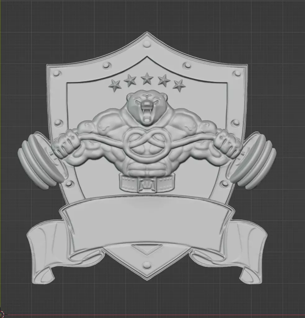 Strong Bear Powerlift relief for 3D print and CNC 3D print model