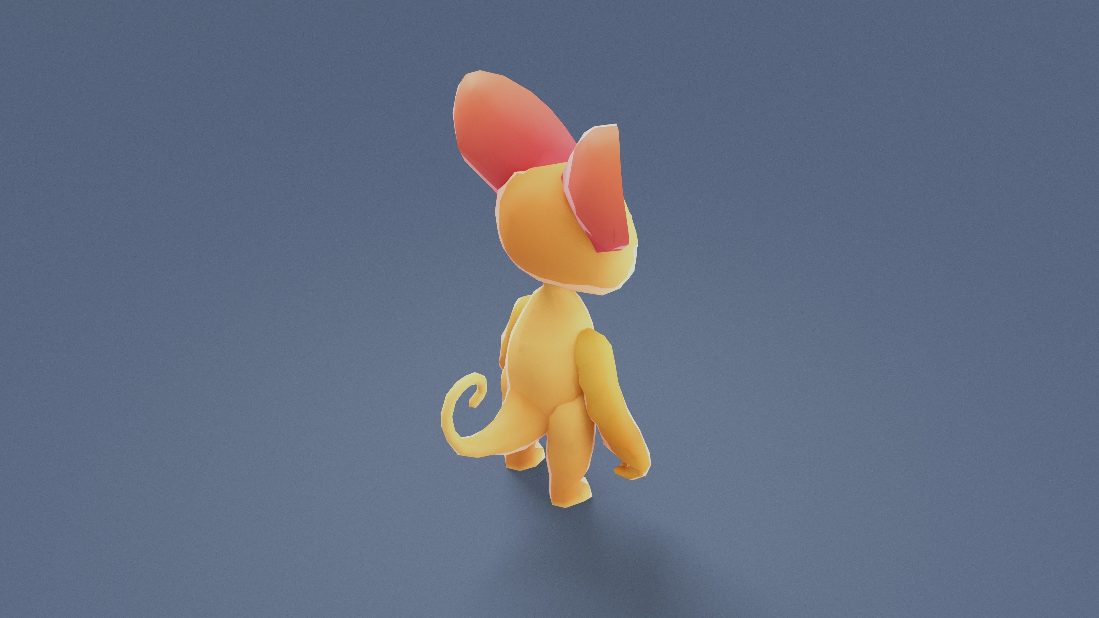 Cartoon Characters - Small Lynx Warrior Low-poly 3D model_5