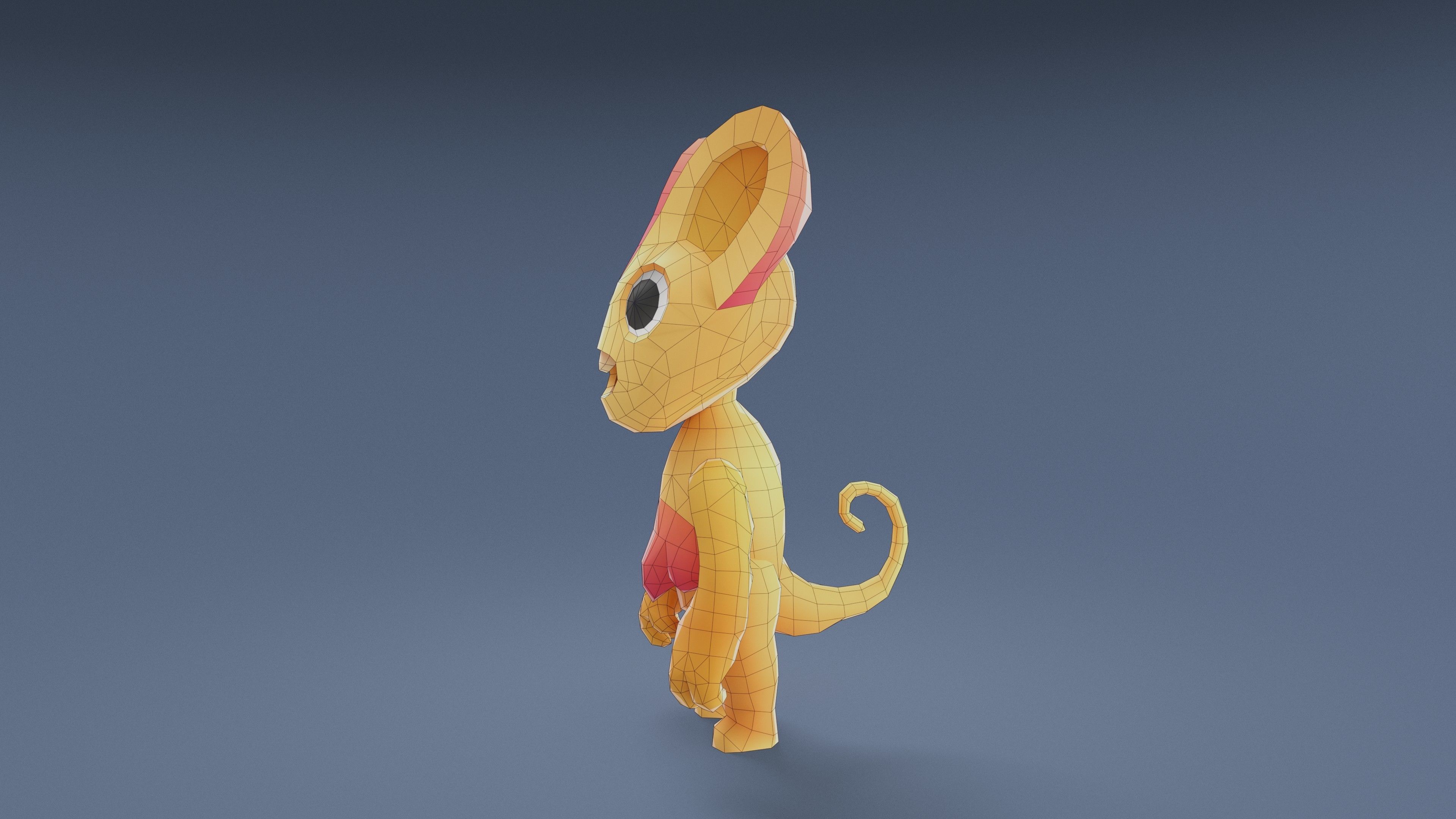 Cartoon Characters - Small Lynx Warrior Low-poly 3D model_19