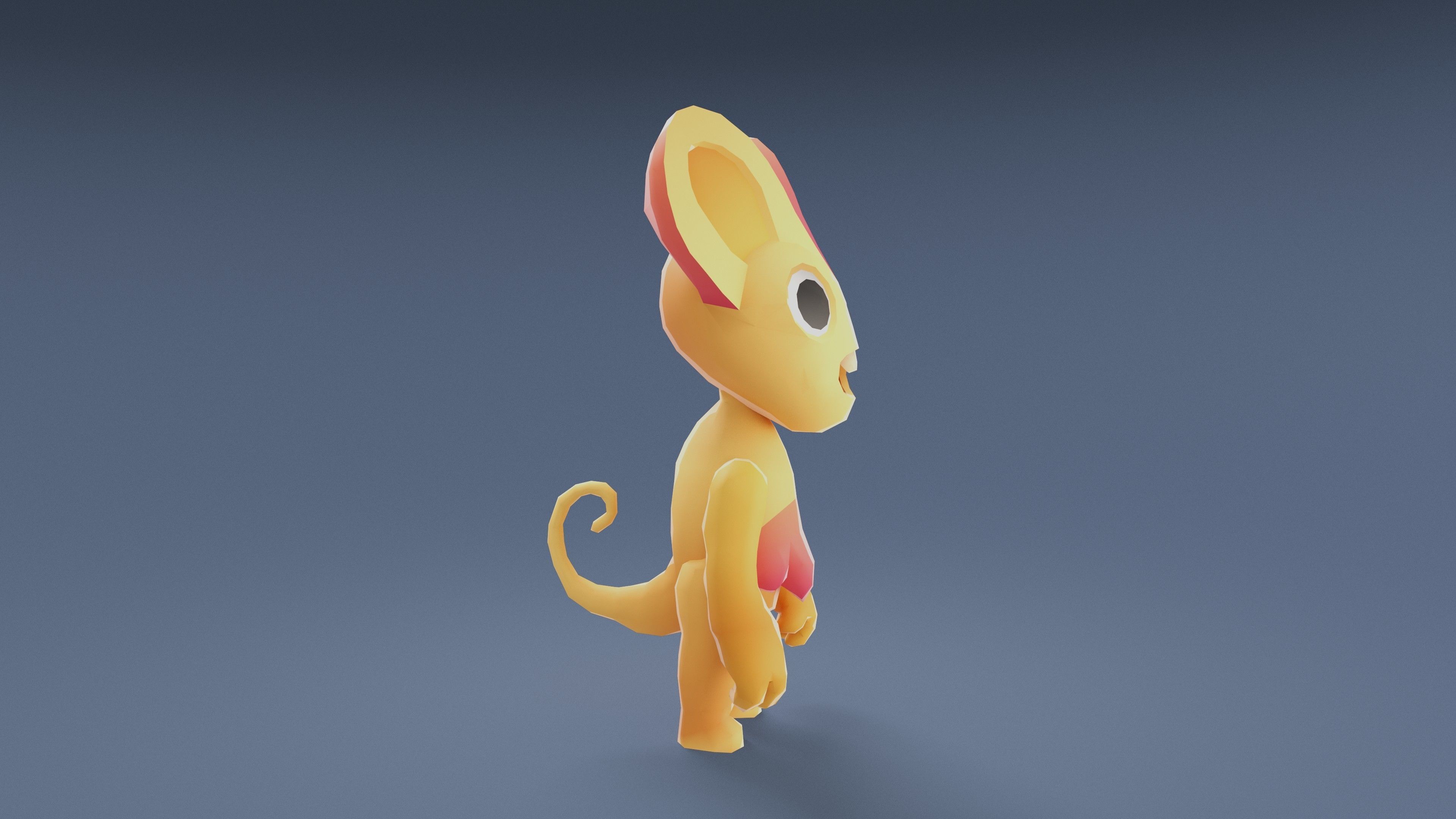 Cartoon Characters - Small Lynx Warrior Low-poly 3D model_10