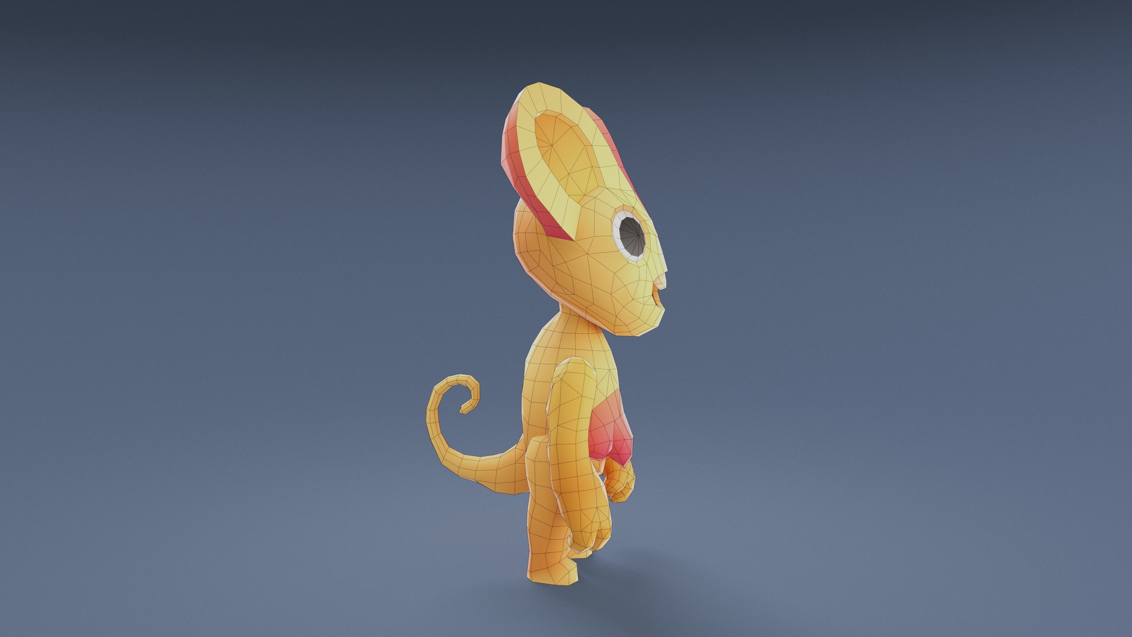 Cartoon Characters - Small Lynx Warrior Low-poly 3D model_21