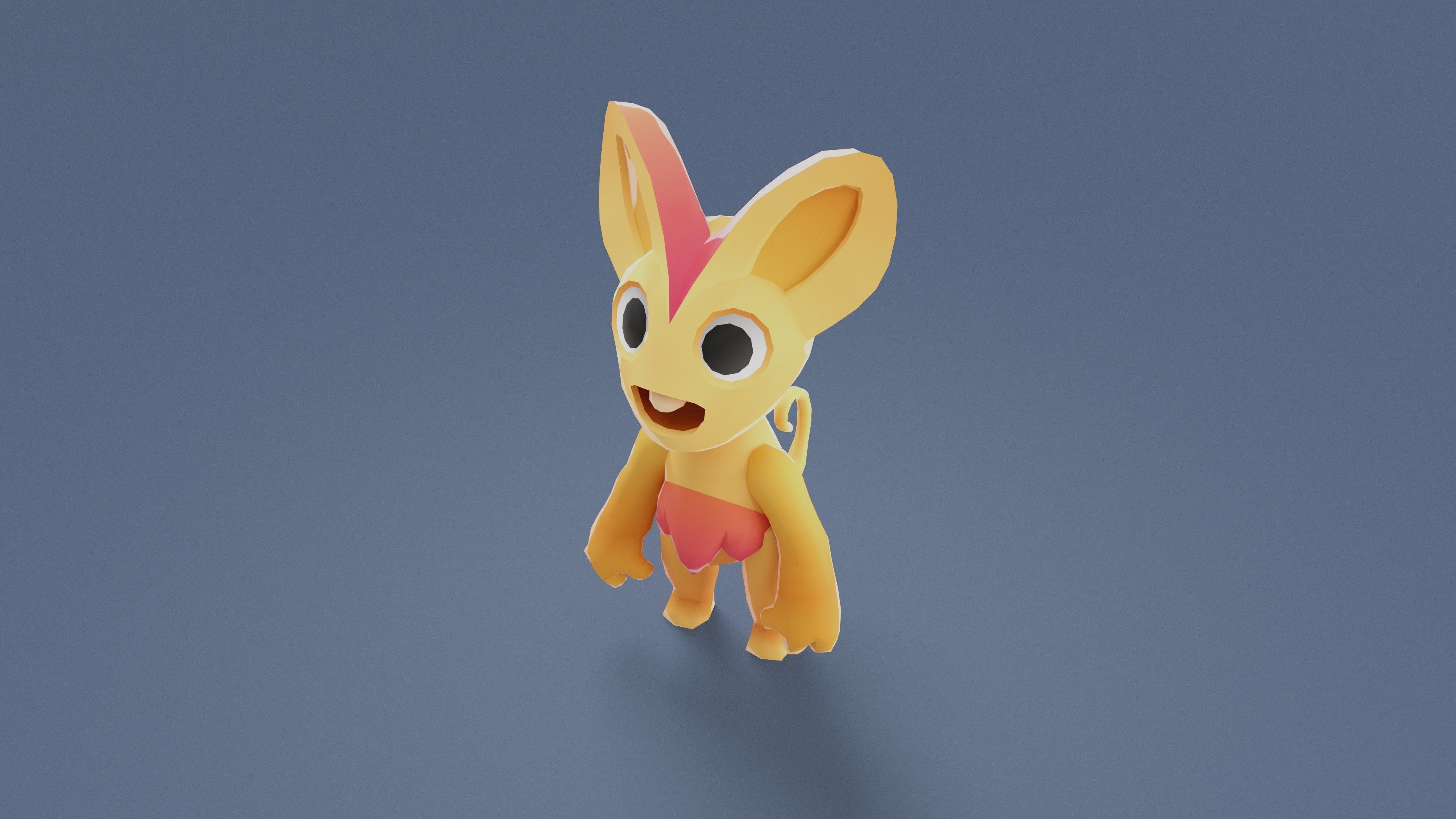 Cartoon Characters - Small Lynx Warrior Low-poly 3D model_2