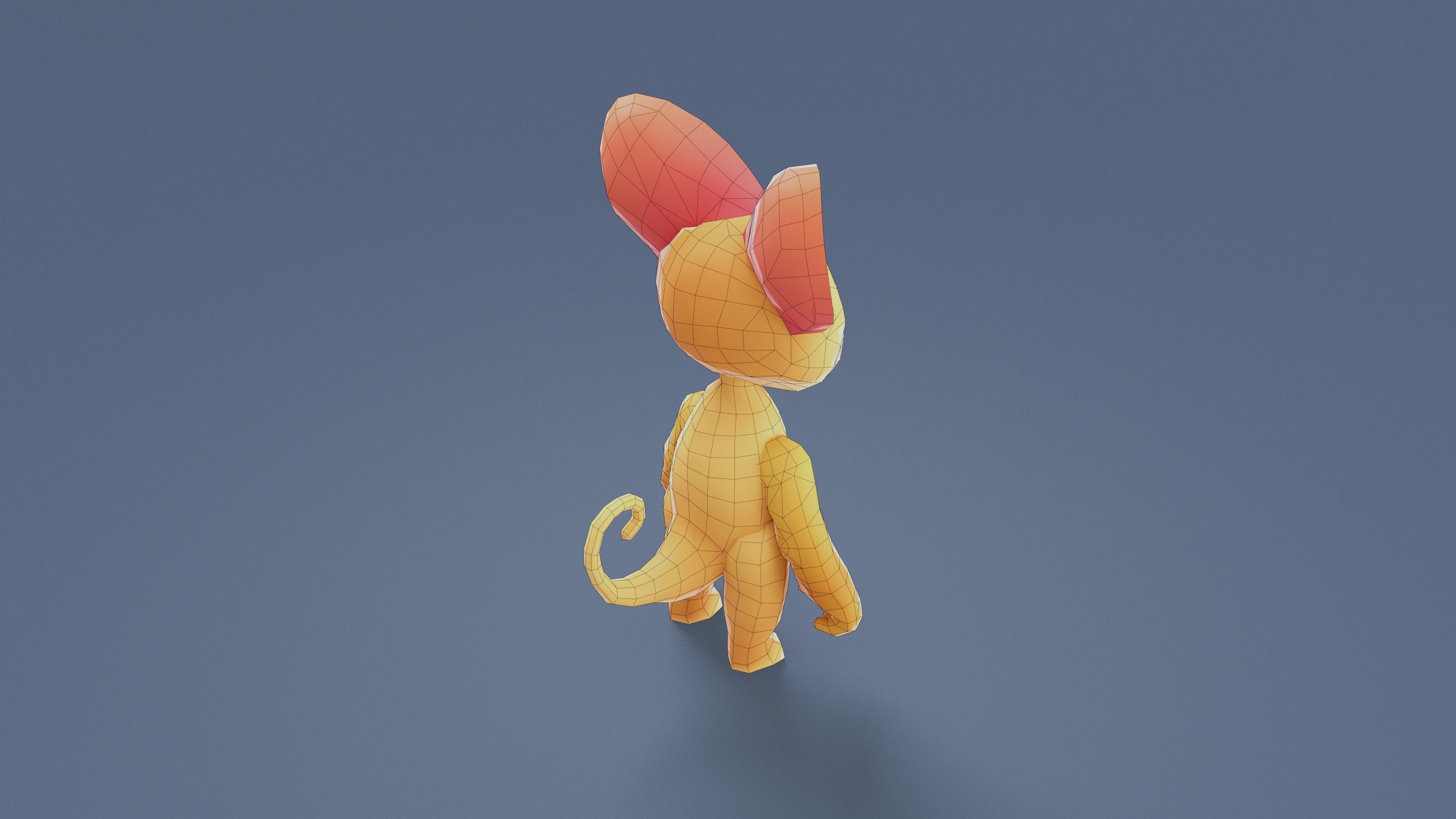 Cartoon Characters - Small Lynx Warrior Low-poly 3D model_16