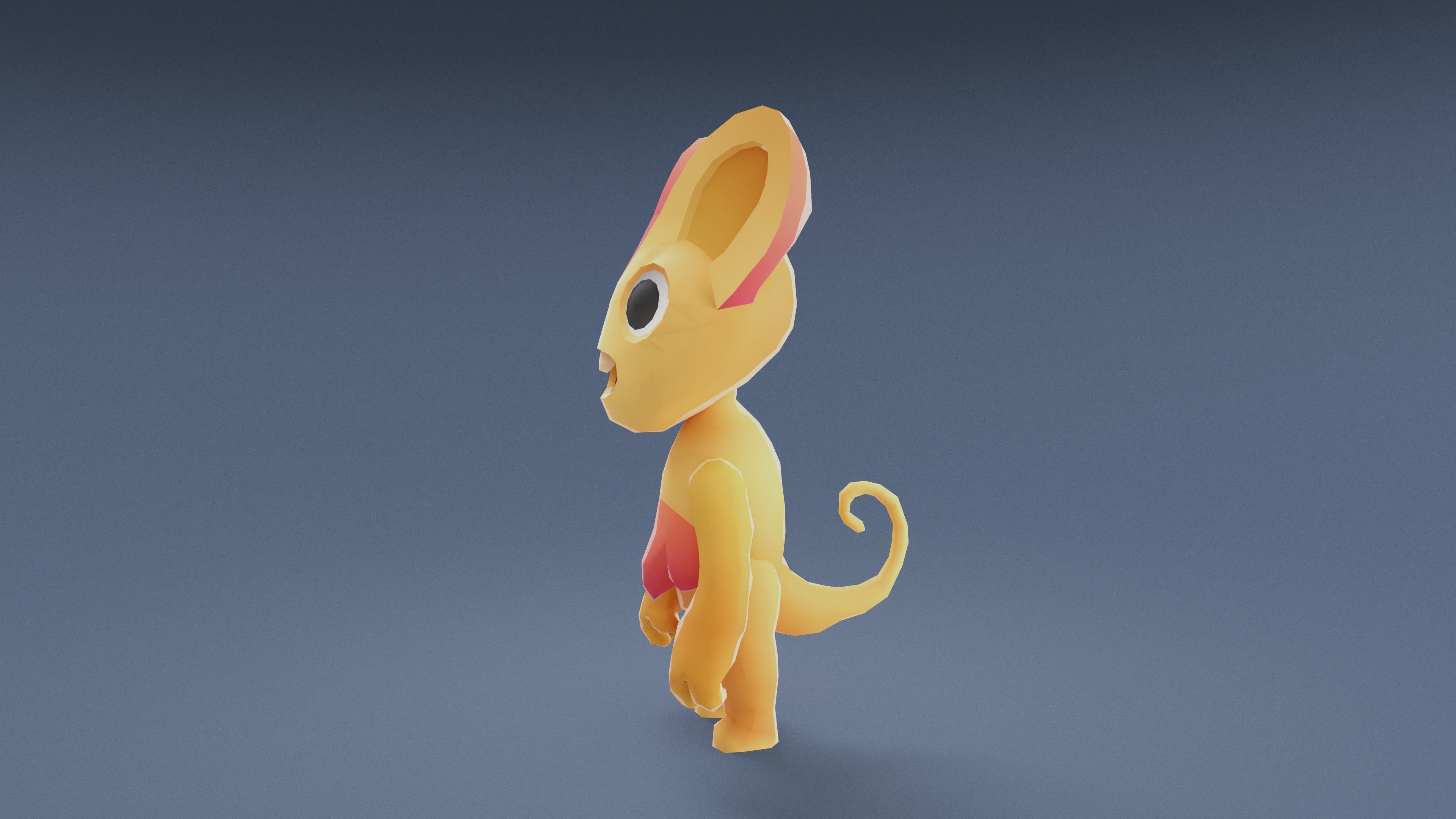 Cartoon Characters - Small Lynx Warrior Low-poly 3D model_8
