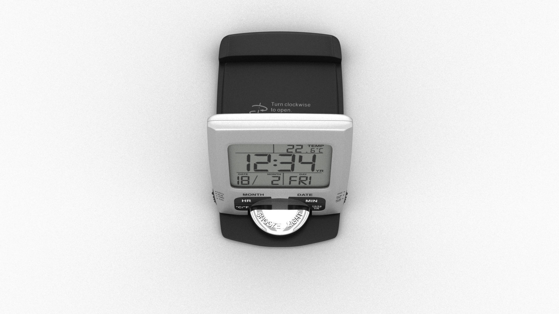 Portable Digital Alarm Clock Radio 3D model_8