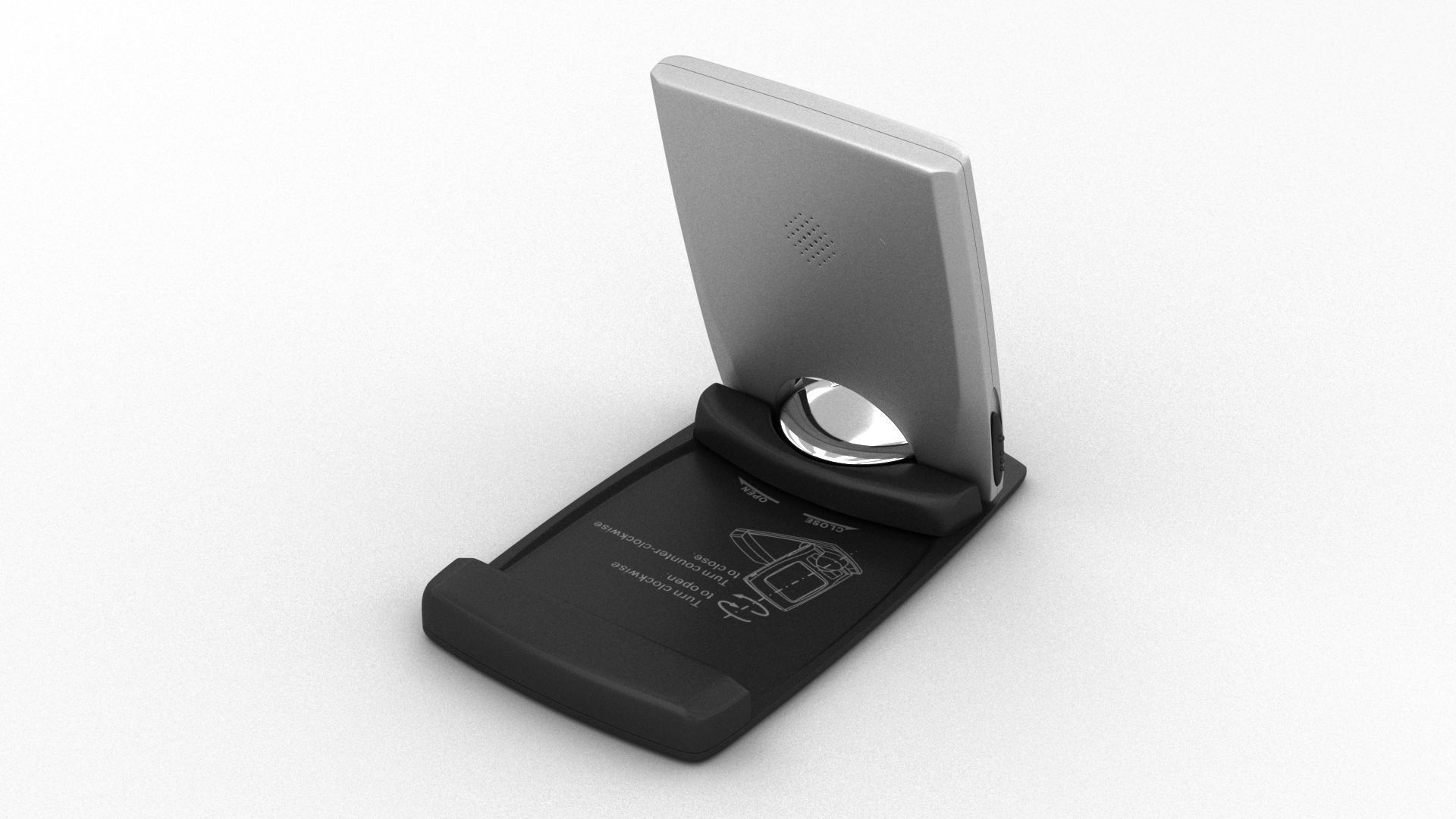 Portable Digital Alarm Clock Radio 3D model_3