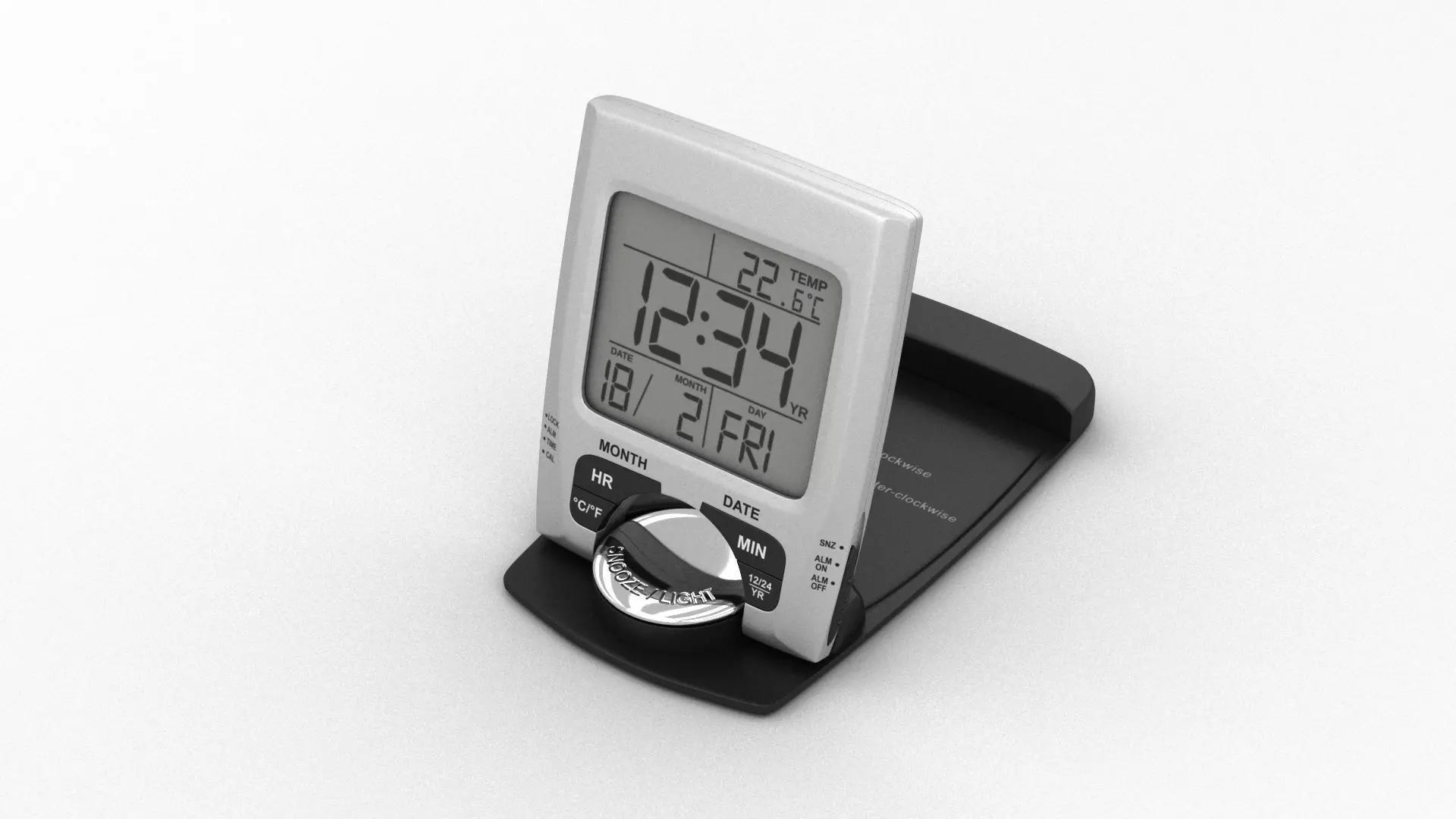Portable Digital Alarm Clock Radio 3D model_0