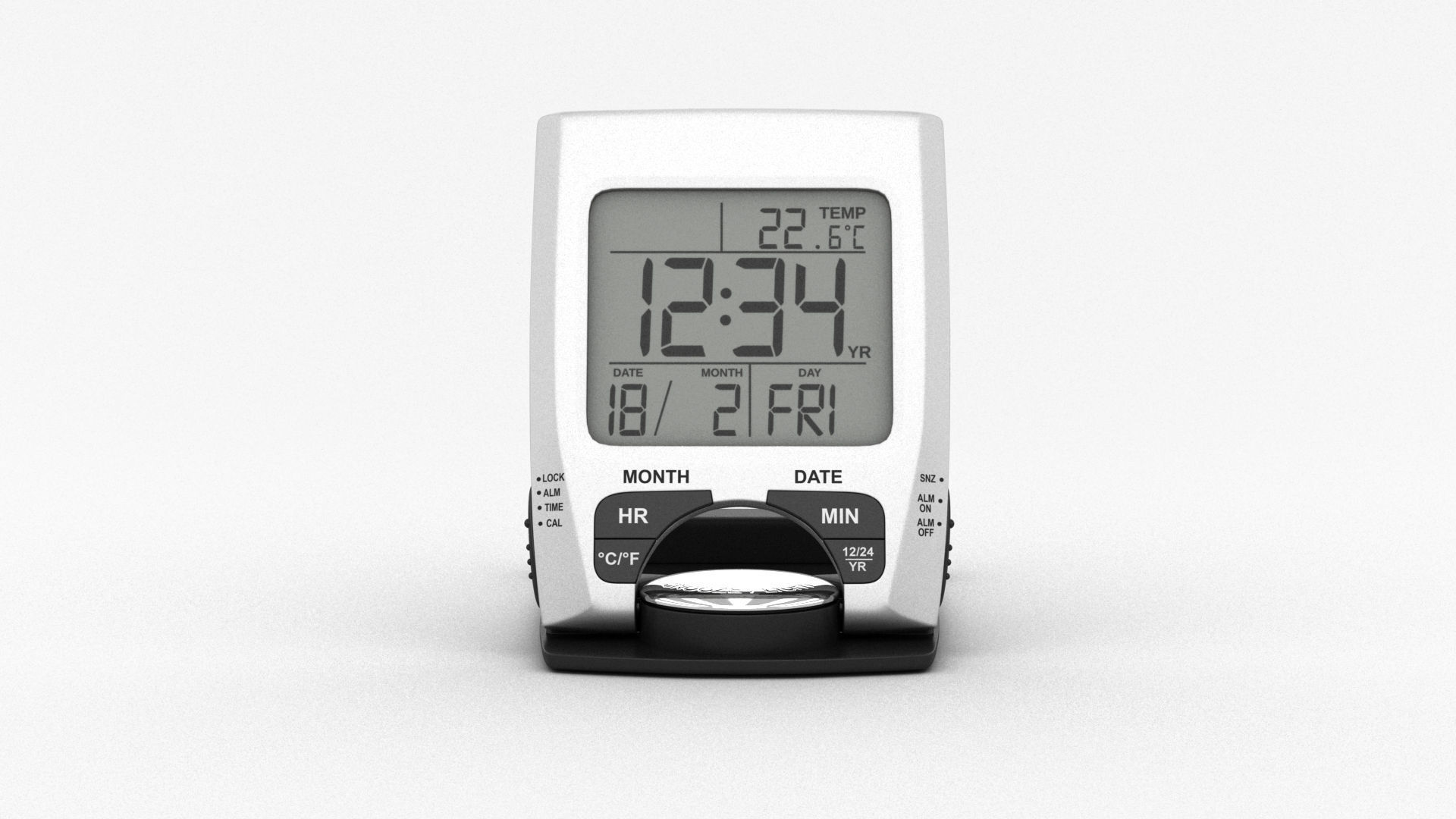 Portable Digital Alarm Clock Radio 3D model_6