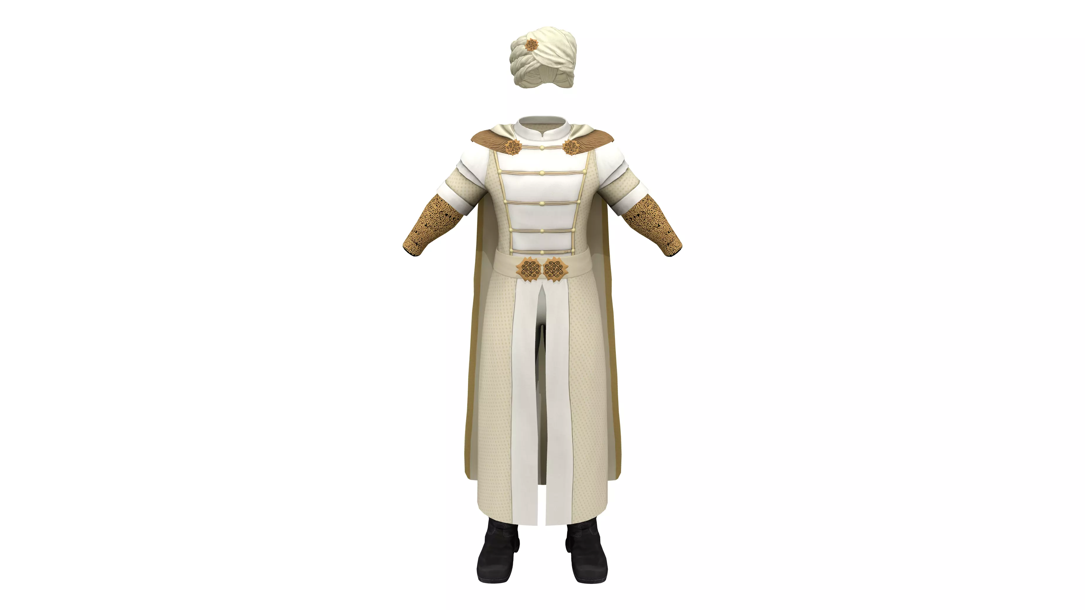 Full Ottoman Prince Sultan Outfit Costume Low-poly 3D model