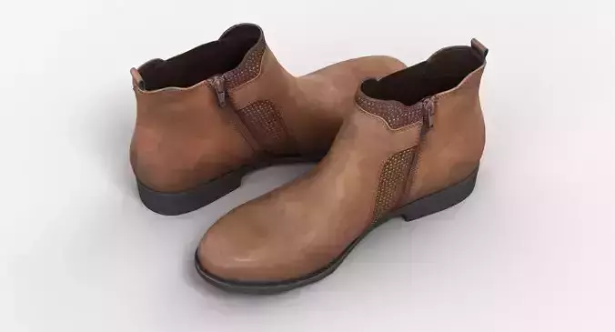 Zip-Up Leather Ankle Boots