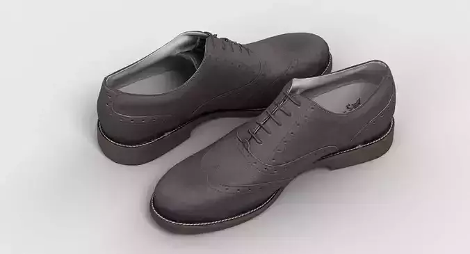 Mens Formal Leather Dress Shoes 3D model