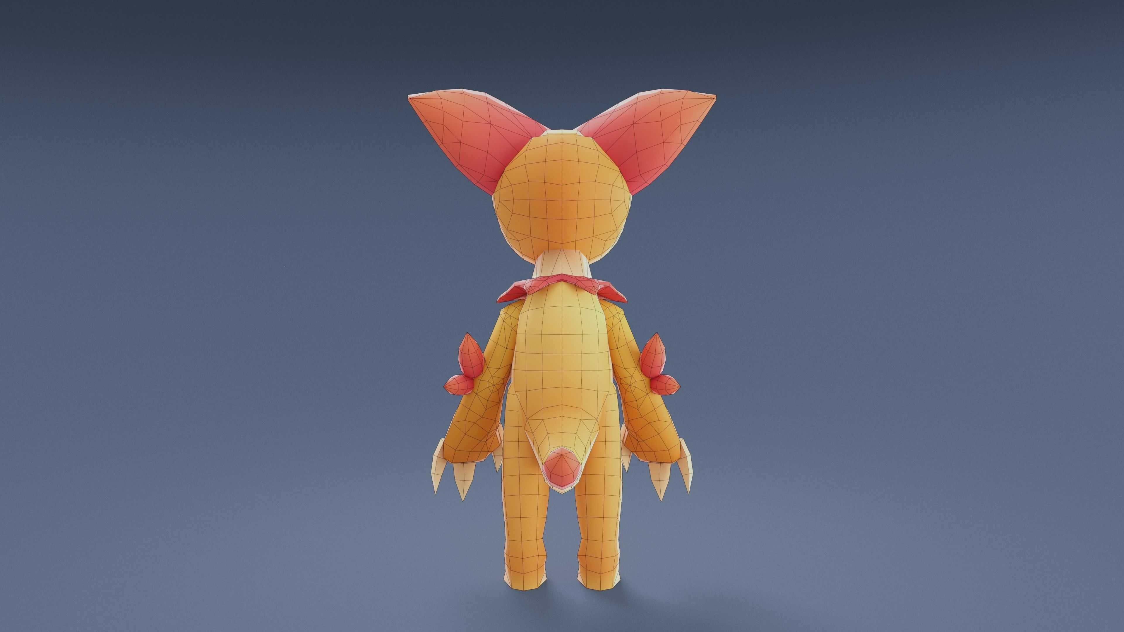 Cartoon Characters - Medium Lynx Warrior Low-poly 3D model_20