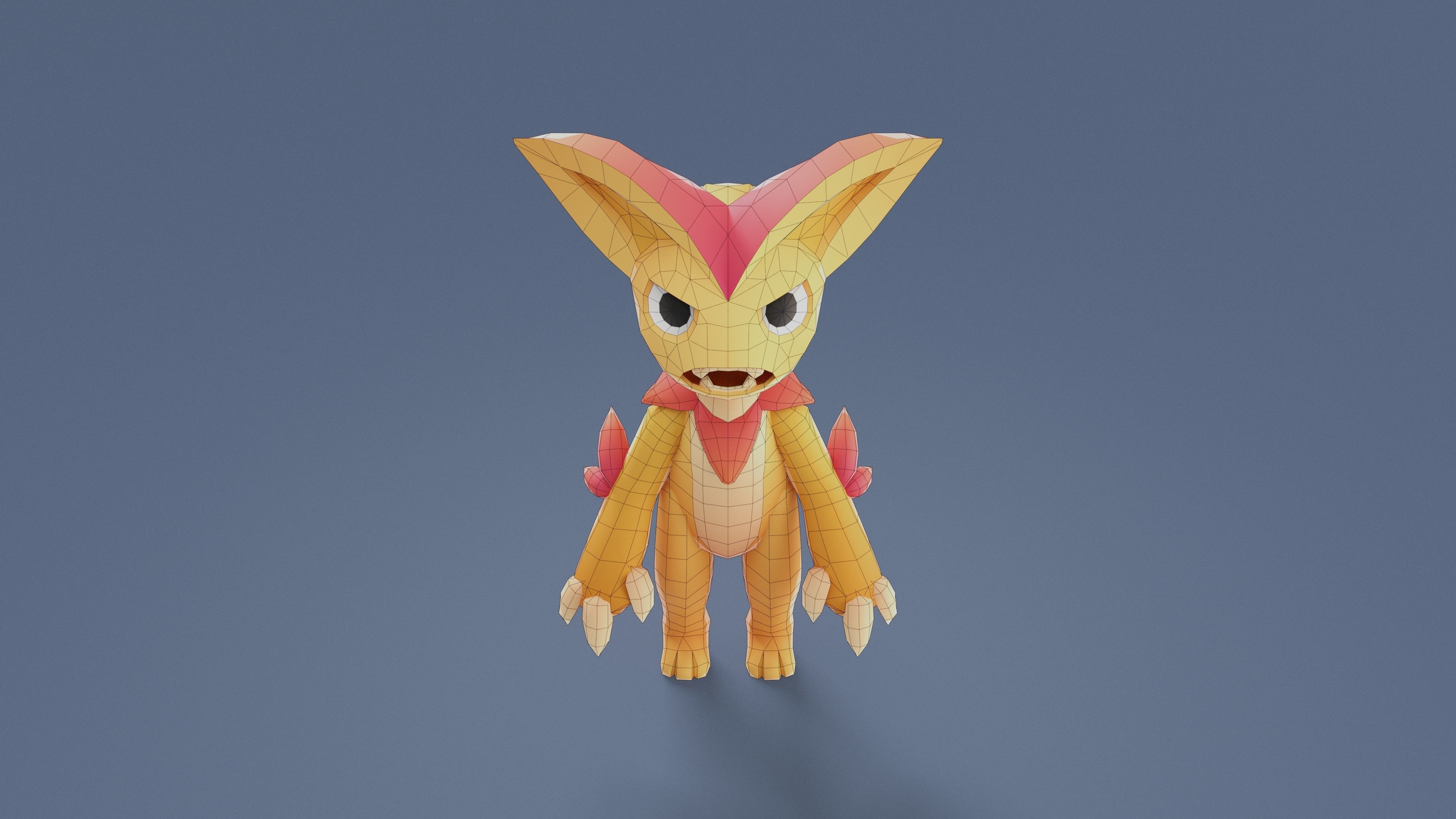 Cartoon Characters - Medium Lynx Warrior Low-poly 3D model_18