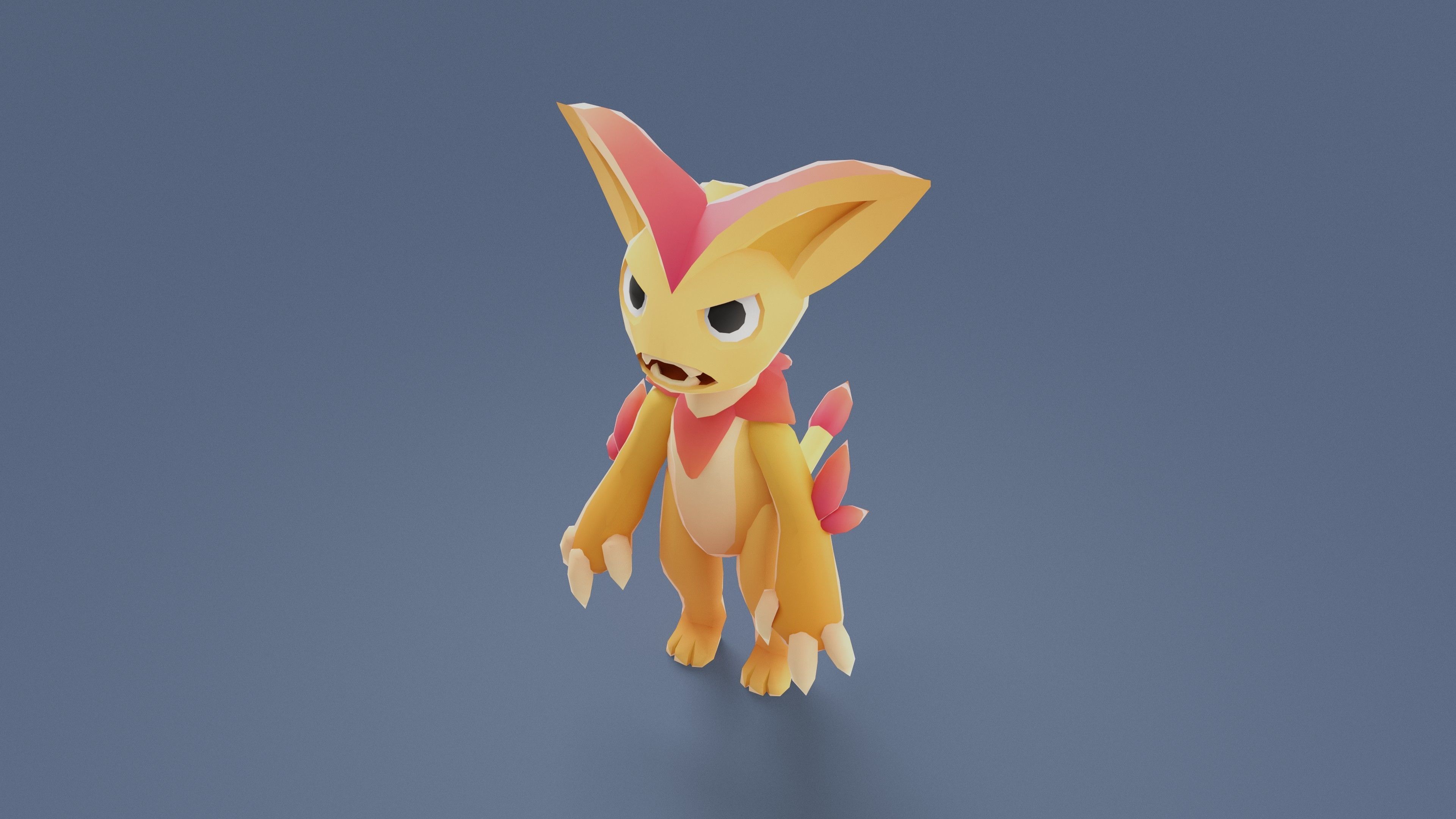 Cartoon Characters - Medium Lynx Warrior Low-poly 3D model_2