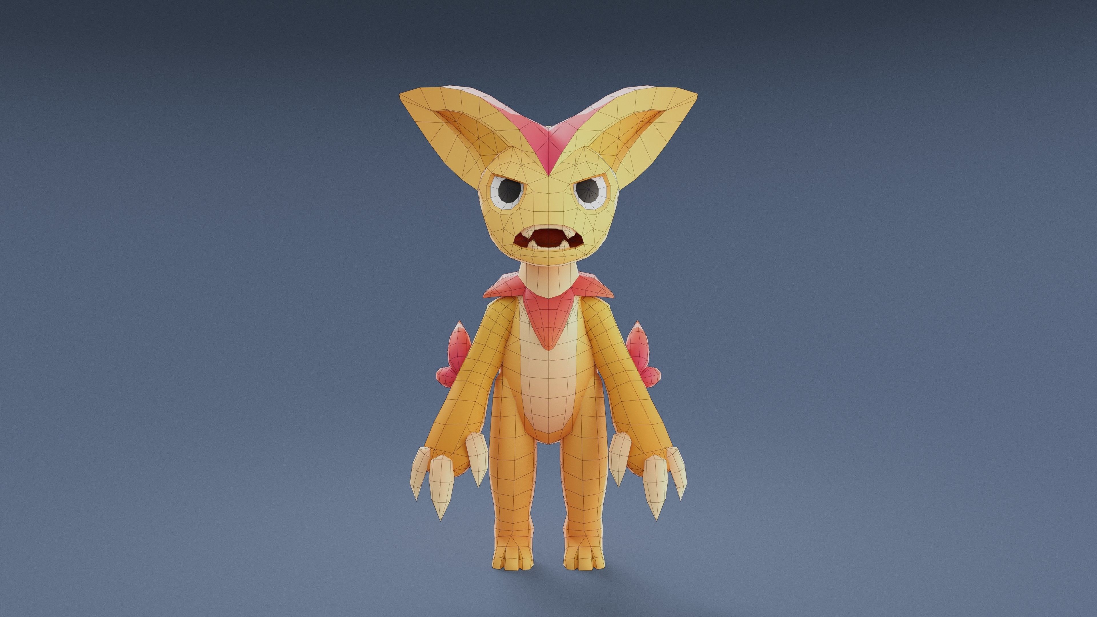 Cartoon Characters - Medium Lynx Warrior Low-poly 3D model_22