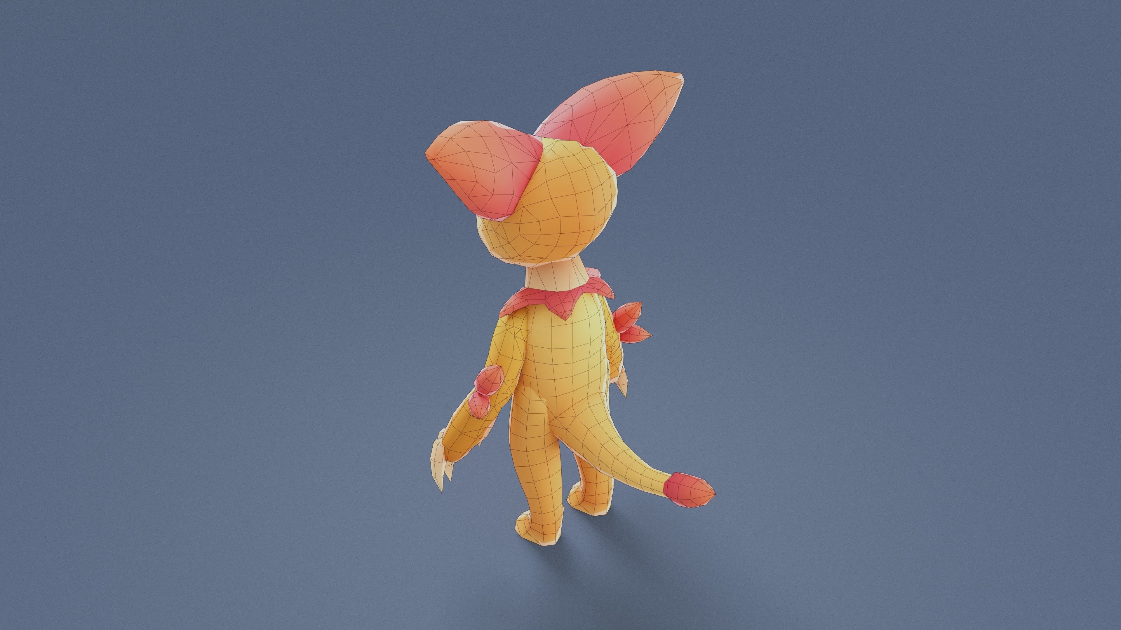 Cartoon Characters - Medium Lynx Warrior Low-poly 3D model_14