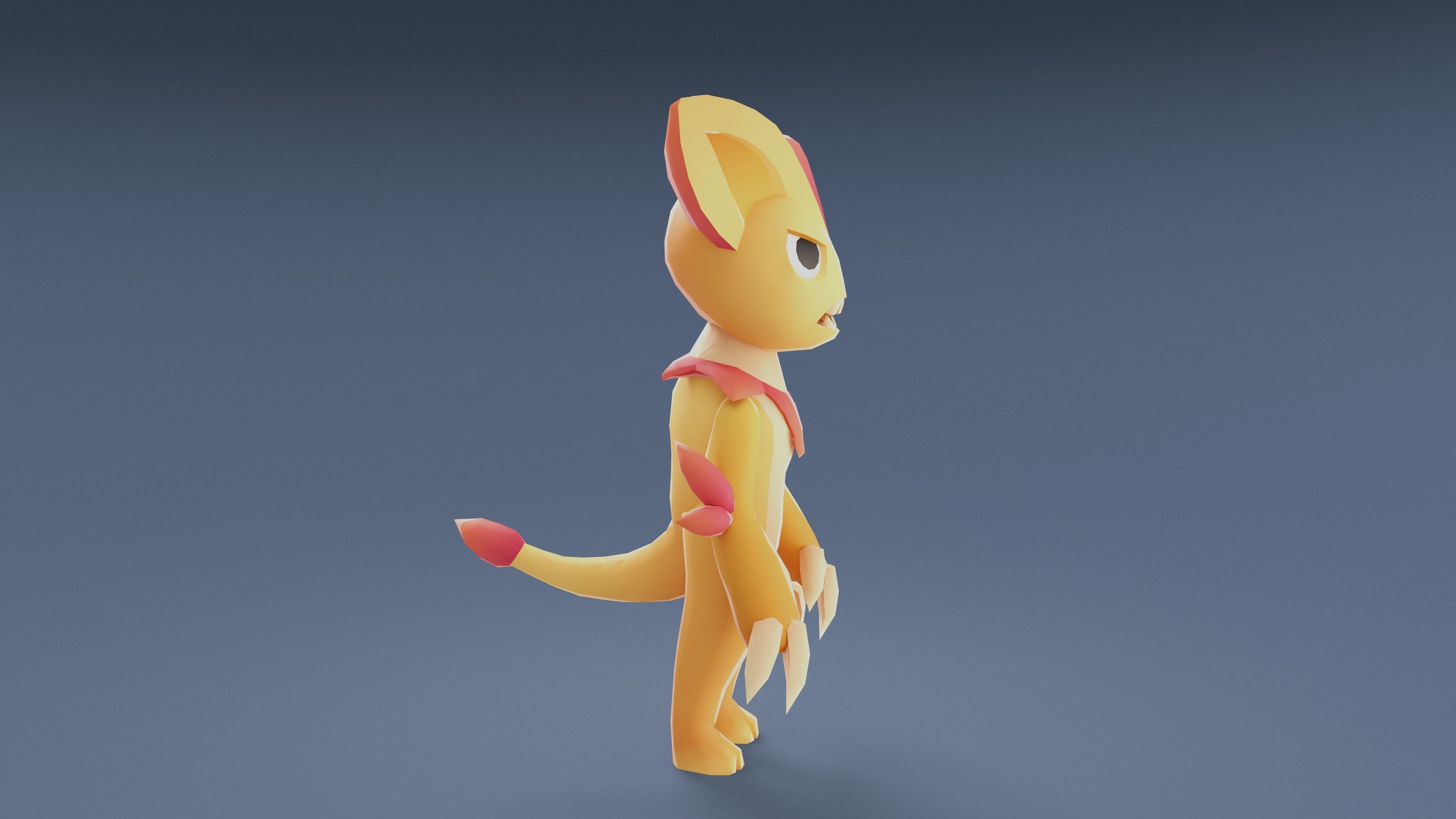 Cartoon Characters - Medium Lynx Warrior Low-poly 3D model_10