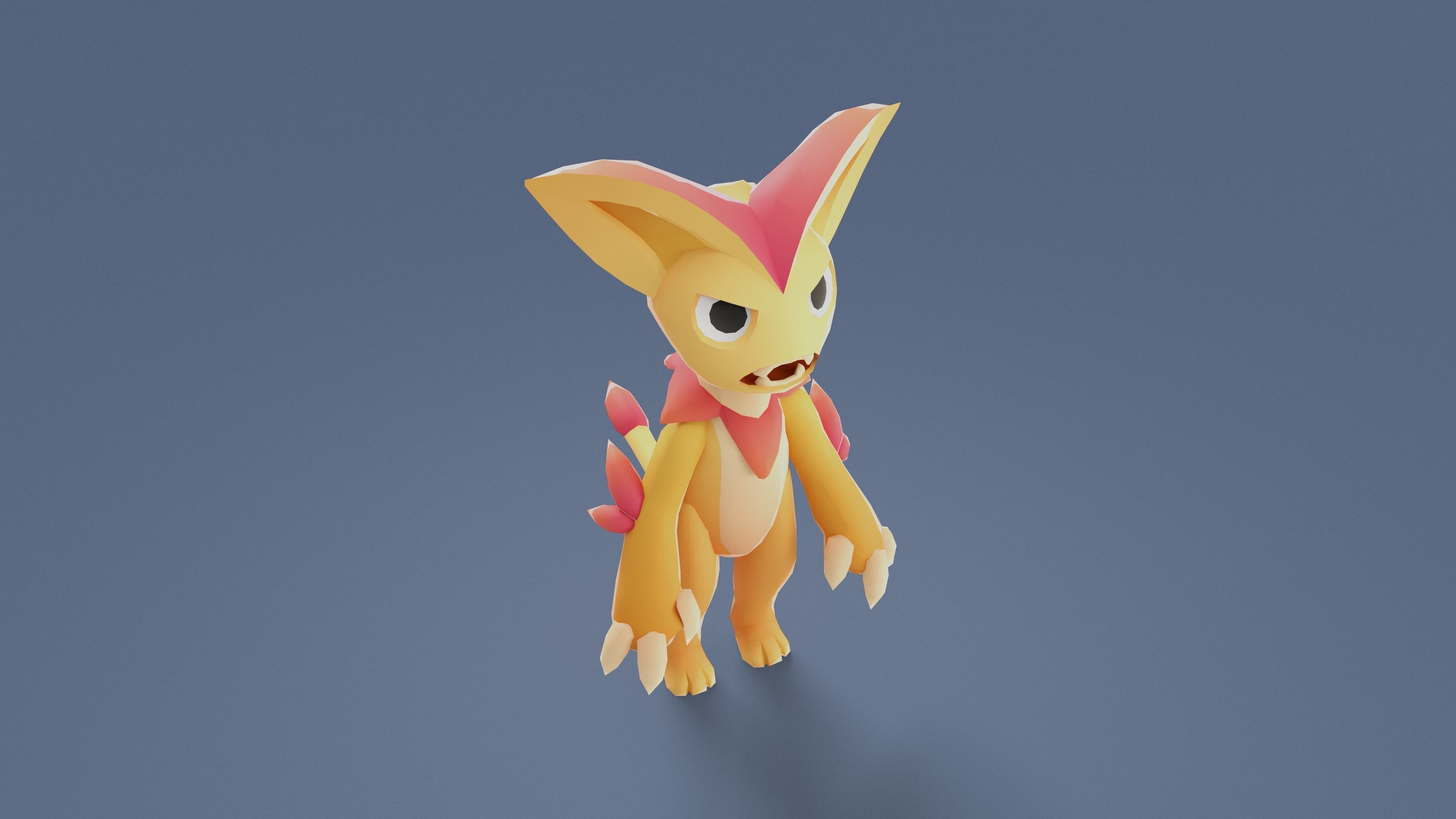 Cartoon Characters - Medium Lynx Warrior Low-poly 3D model_6
