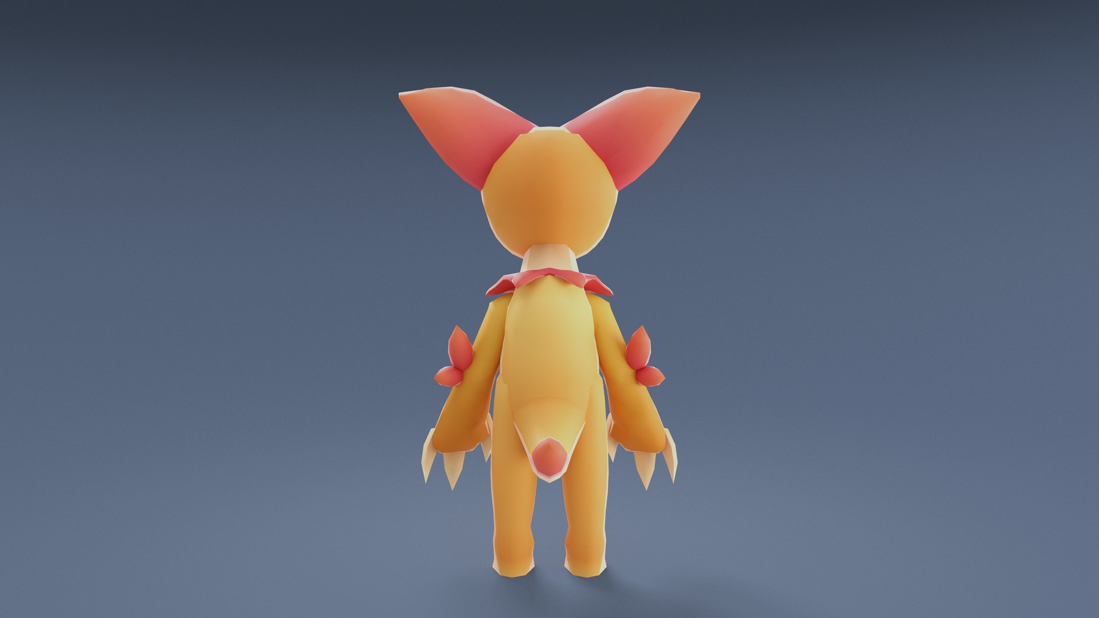 Cartoon Characters - Medium Lynx Warrior Low-poly 3D model_9
