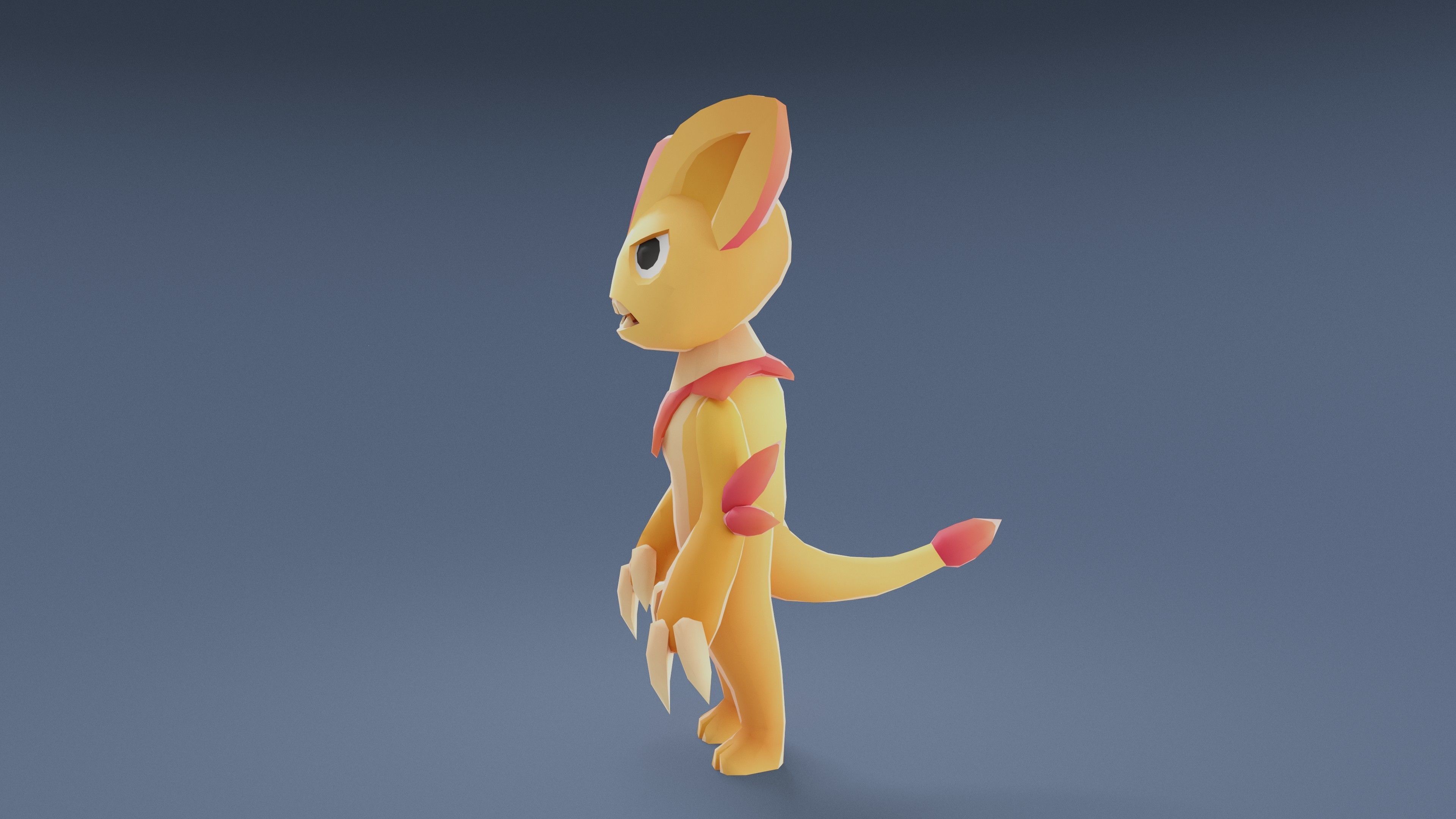 Cartoon Characters - Medium Lynx Warrior Low-poly 3D model_8
