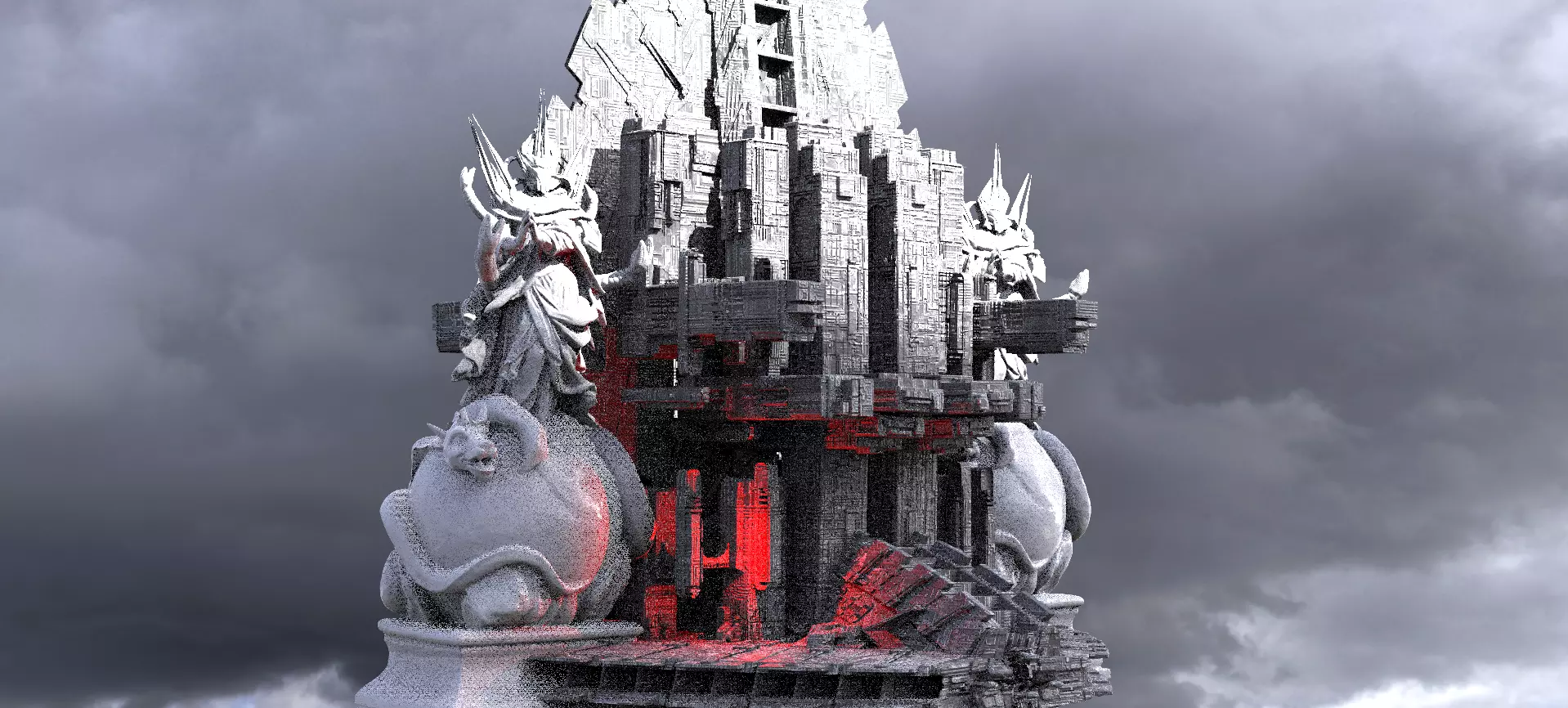 Alien Inquisitor Grand Ship City Kit bash 5 3D model_0