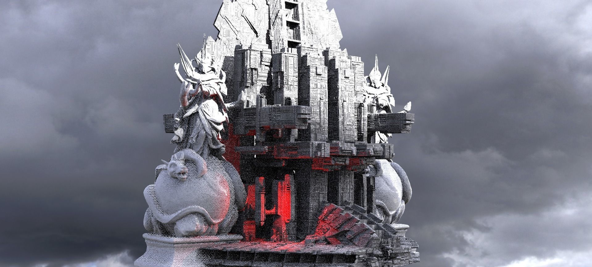 Alien Inquisitor Grand Ship City Kit bash 5 3D model_1