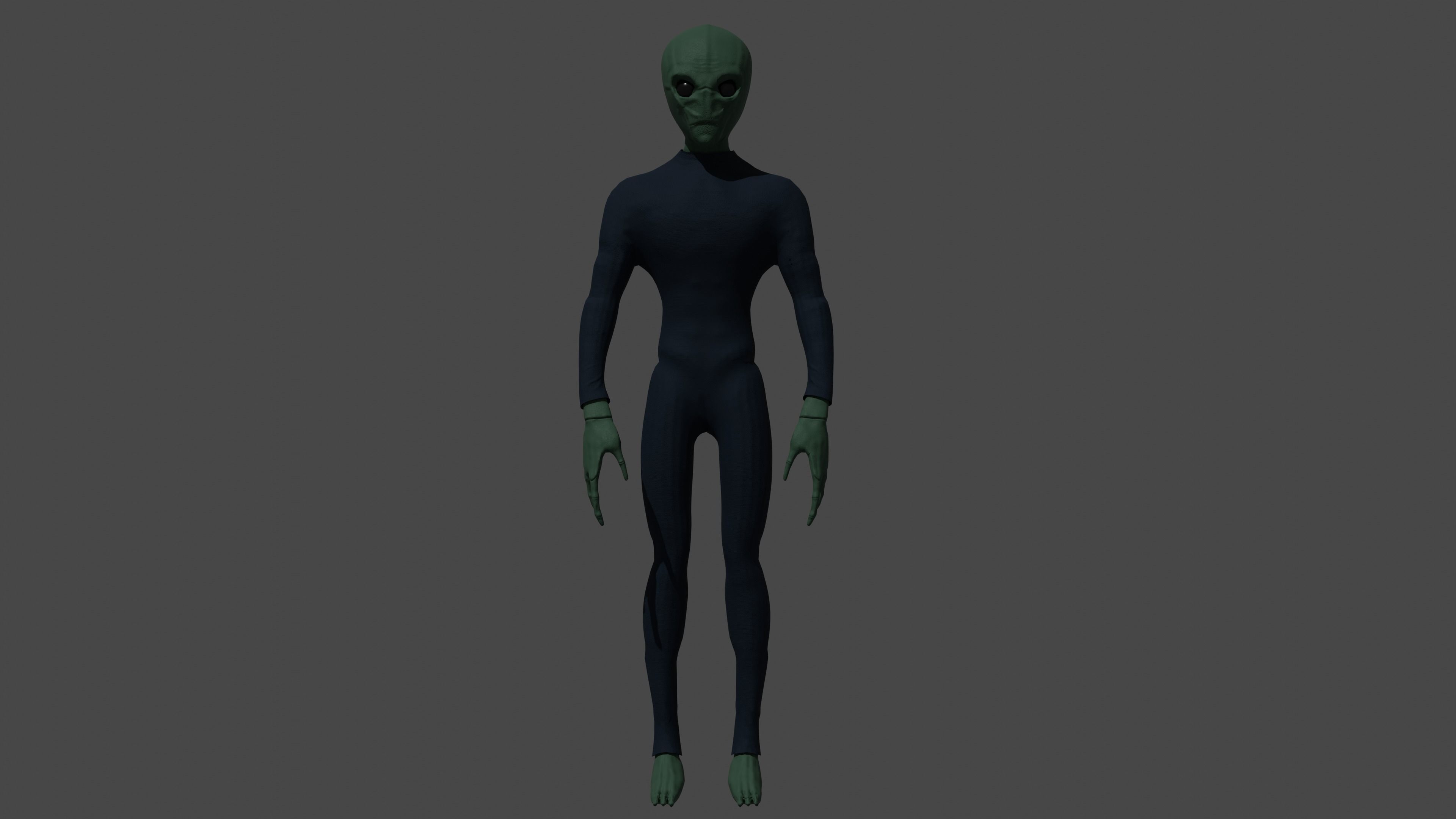 Game-ready alien 3d model Low-poly 3D model_1