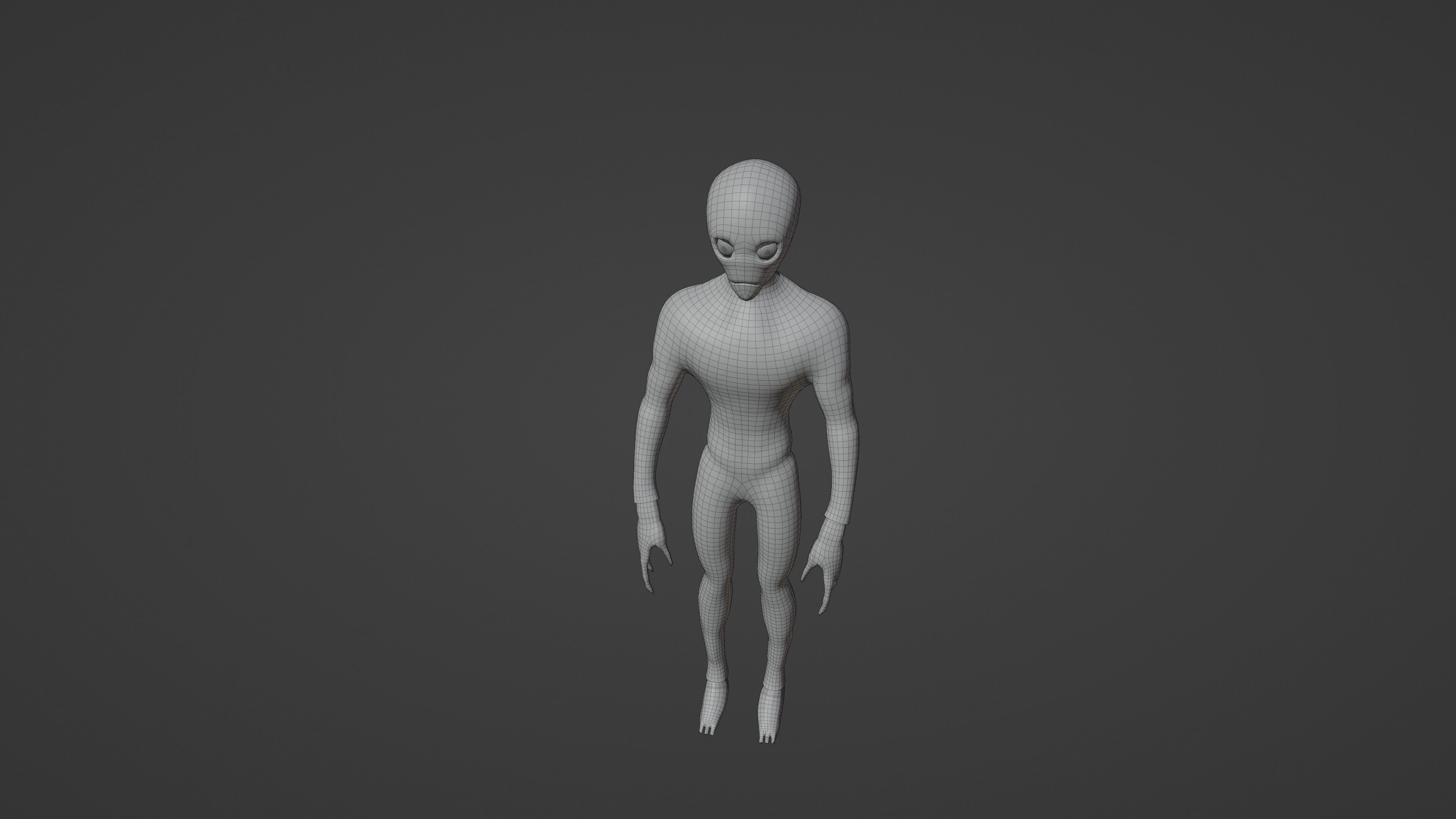 Game-ready alien 3d model Low-poly 3D model_4