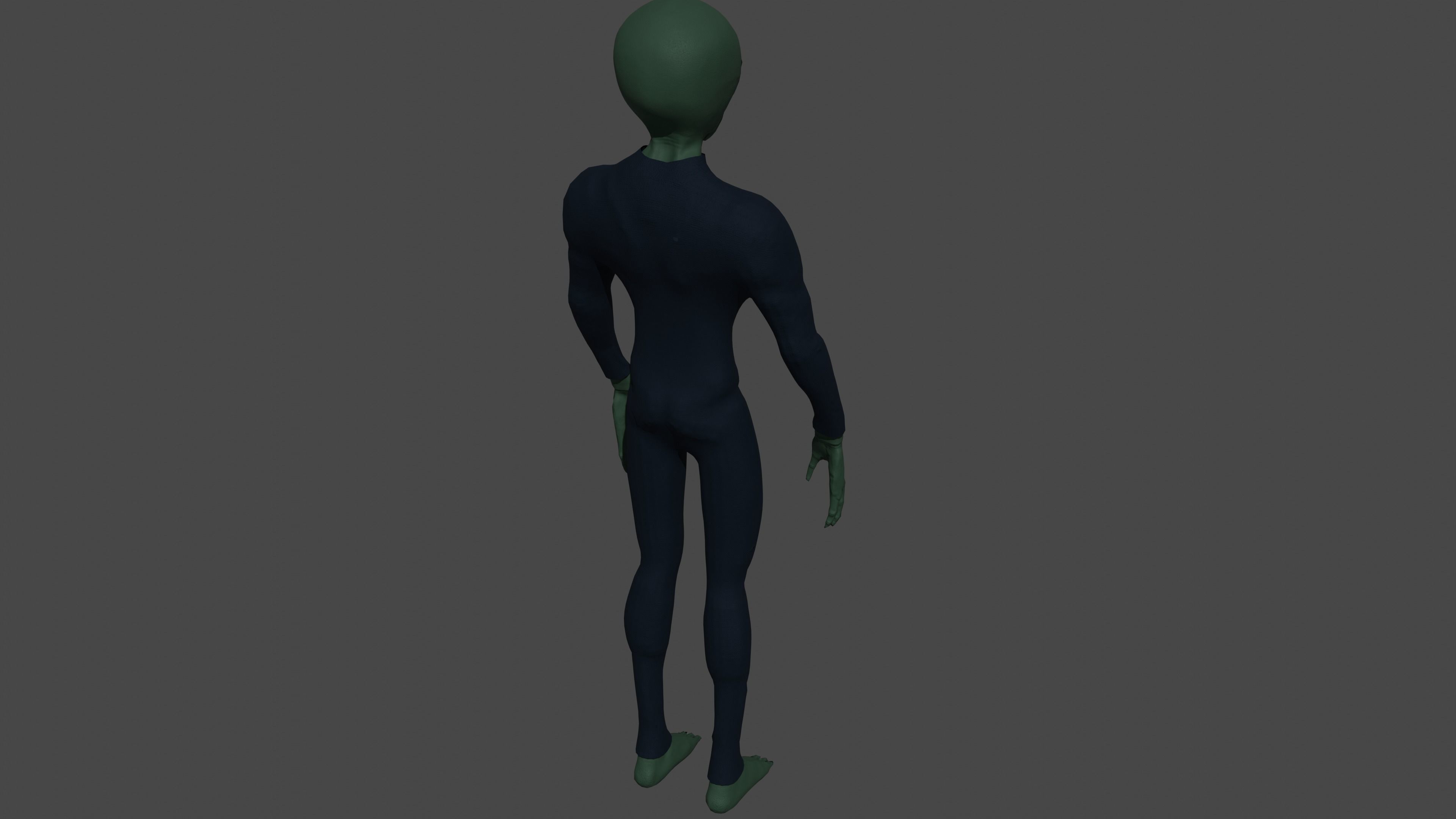 Game-ready alien 3d model Low-poly 3D model_3