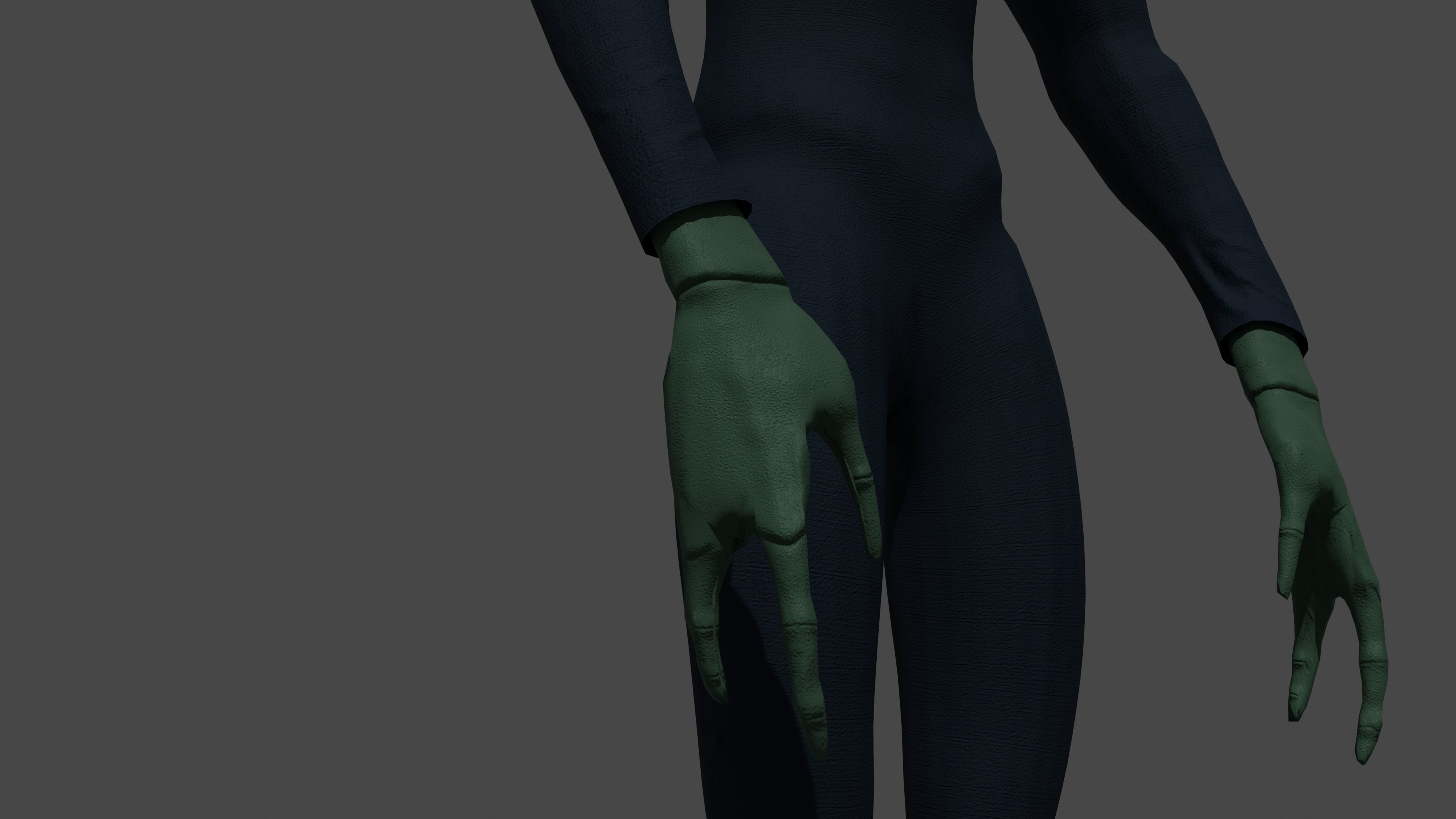 Game-ready alien 3d model Low-poly 3D model_2