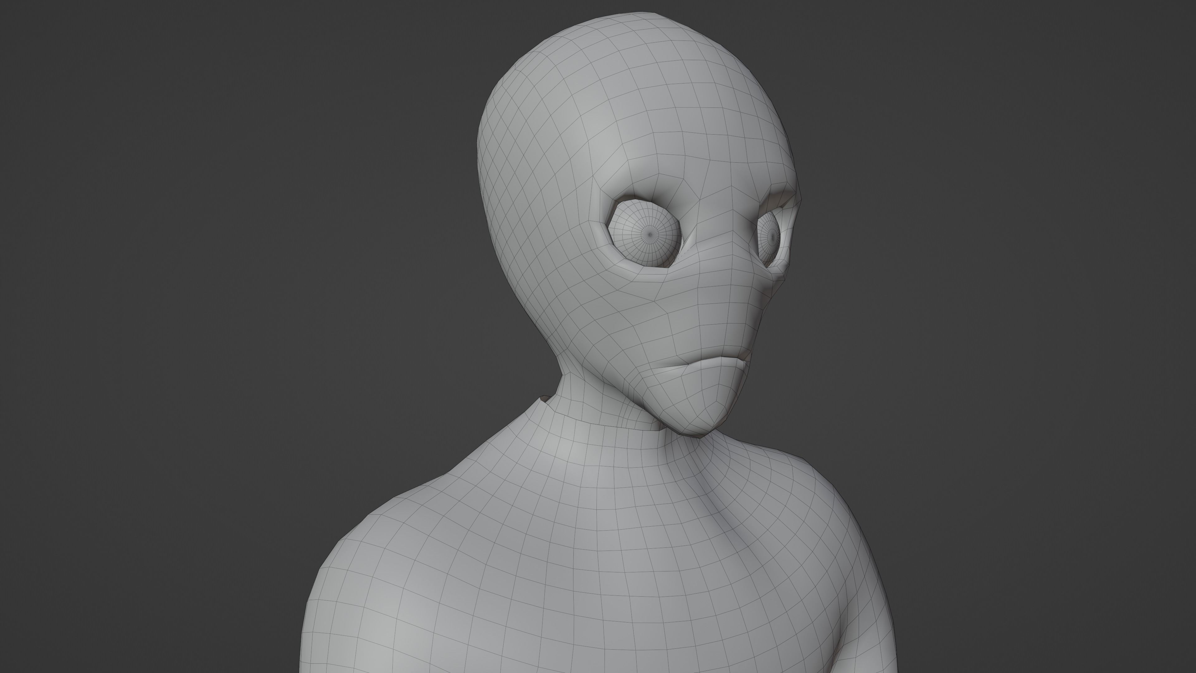 Game-ready alien 3d model Low-poly 3D model_6