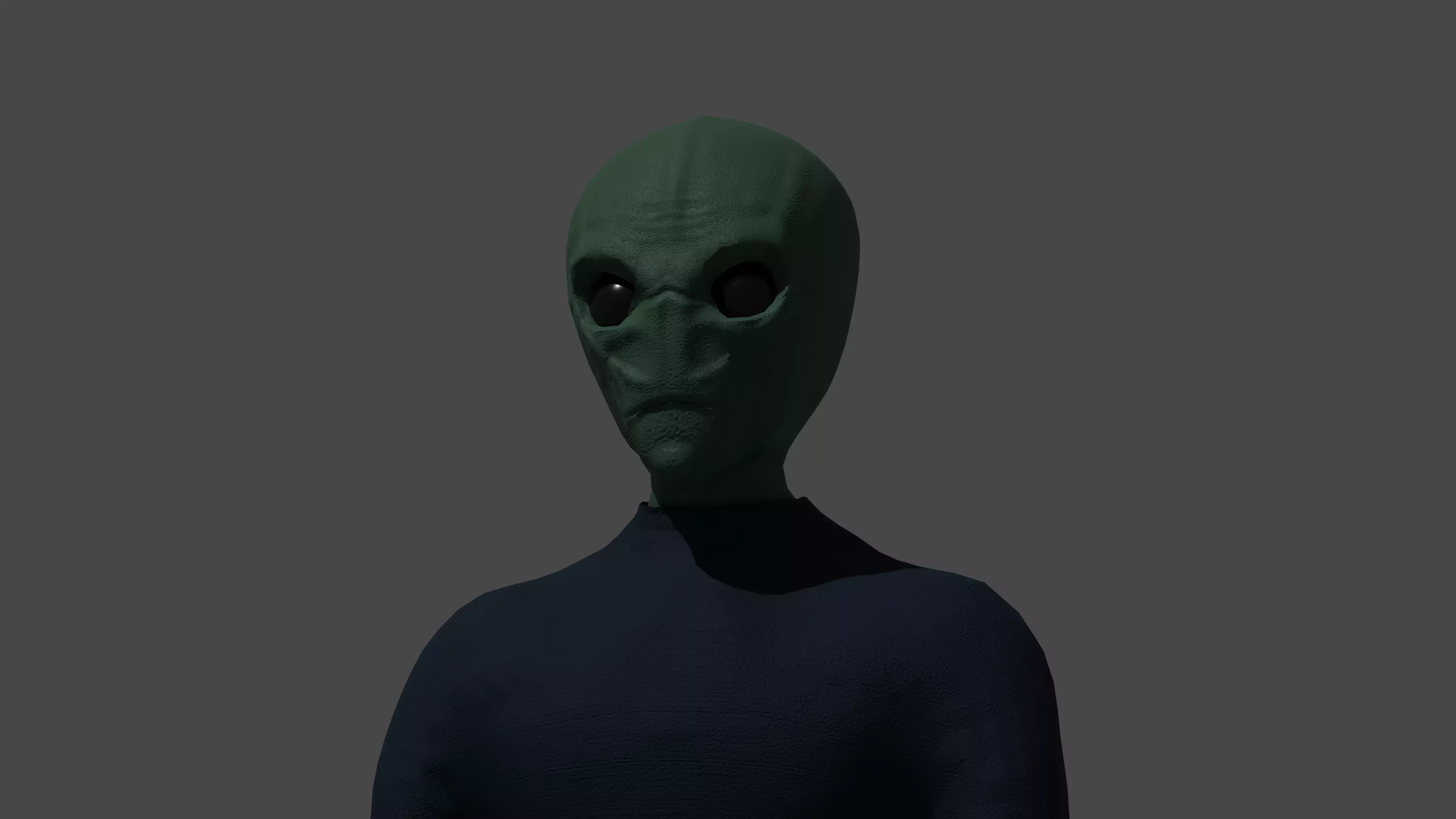 Game-ready alien 3d model Low-poly 3D model_0